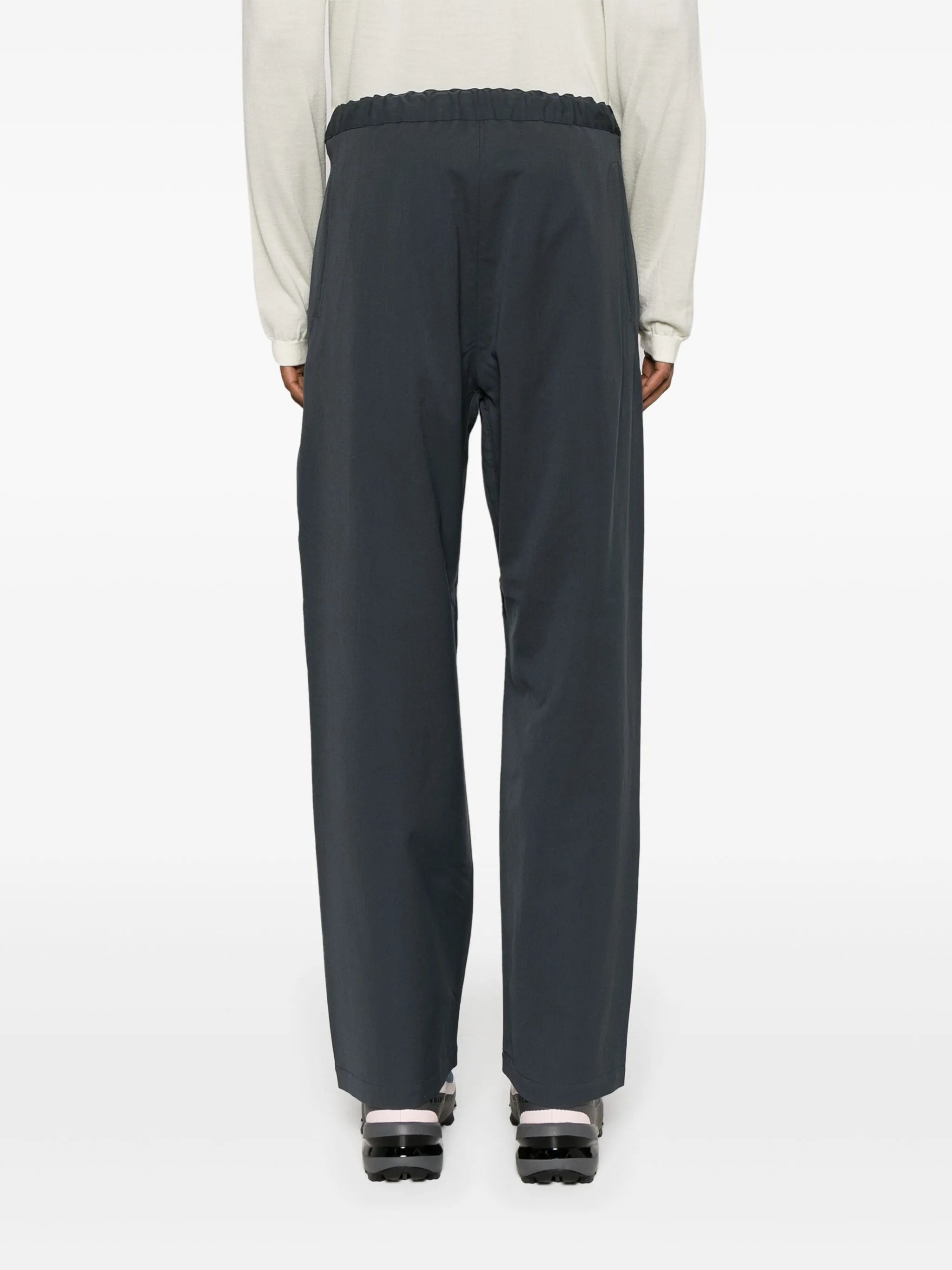 straight-leg wool trousers