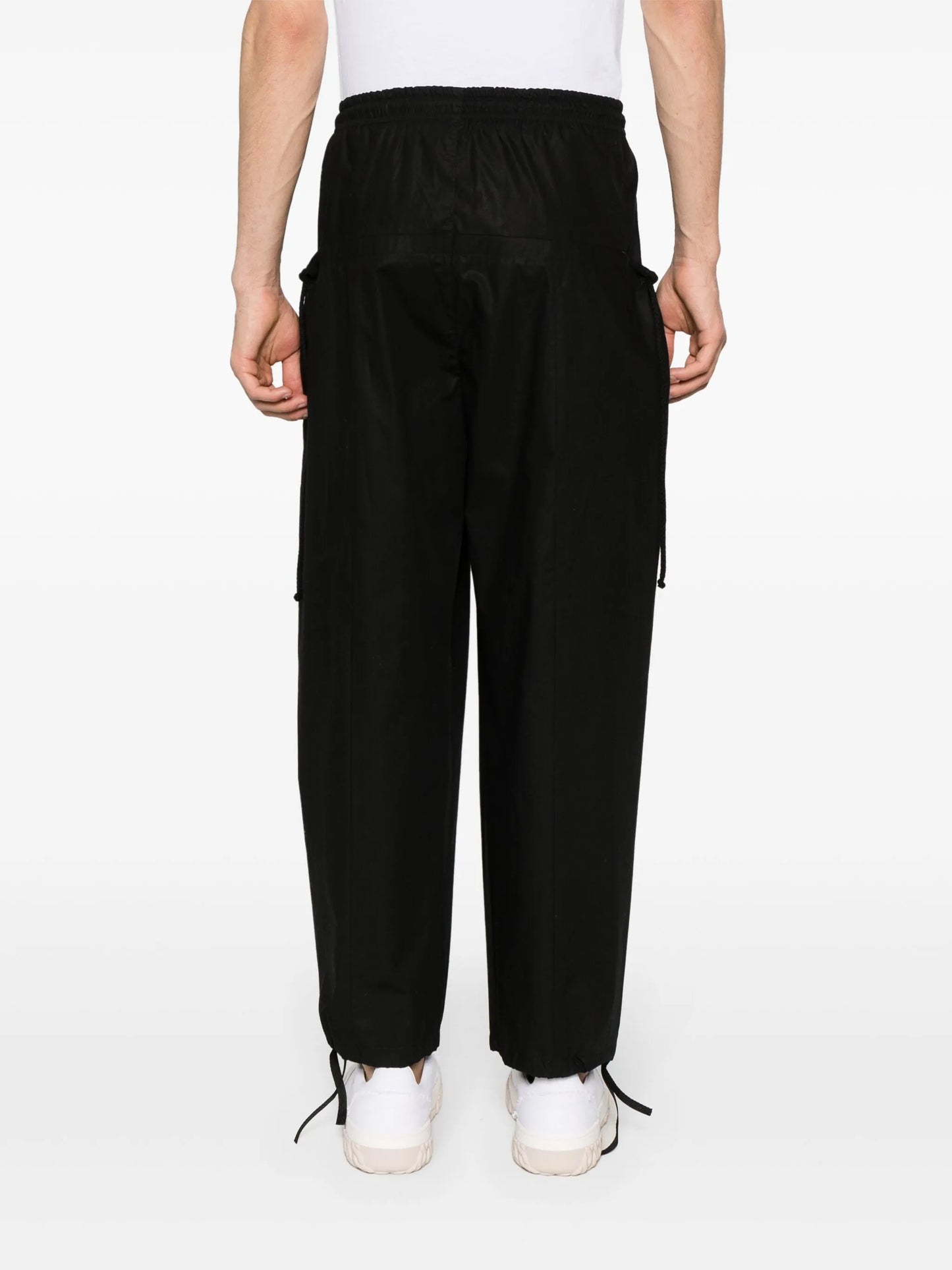 drawstring-waist wide-leg trousers