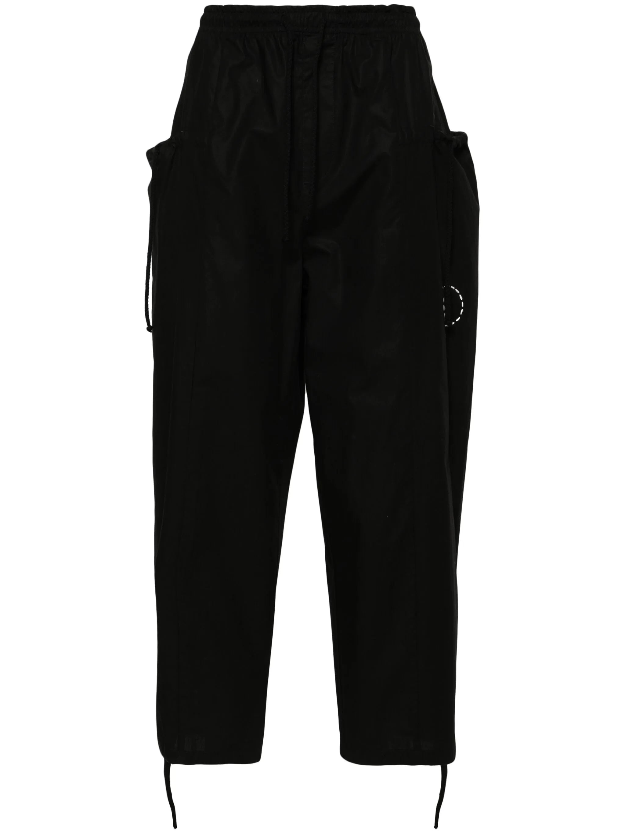 drawstring-waist wide-leg trousers