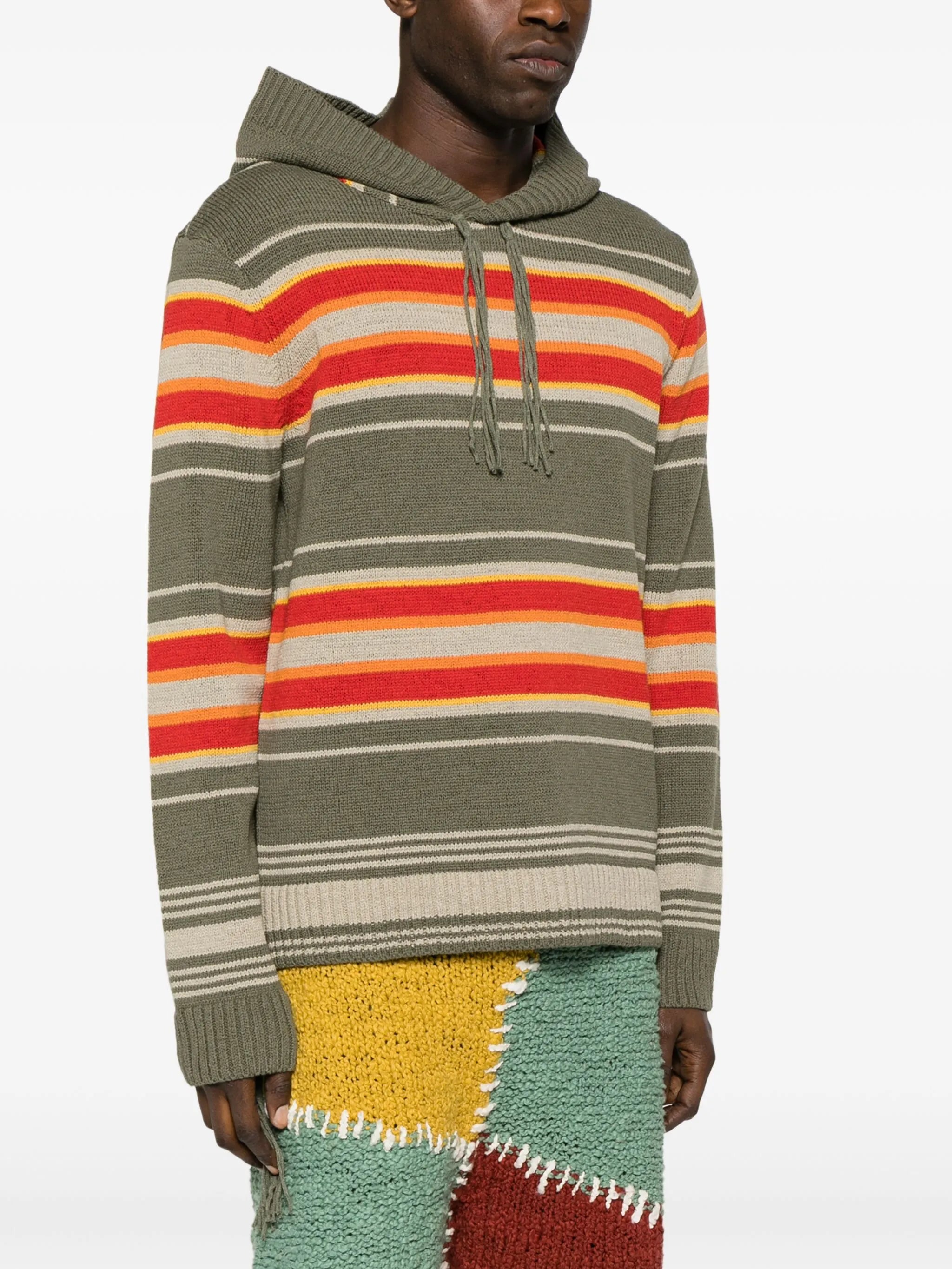 hooded striped jumper