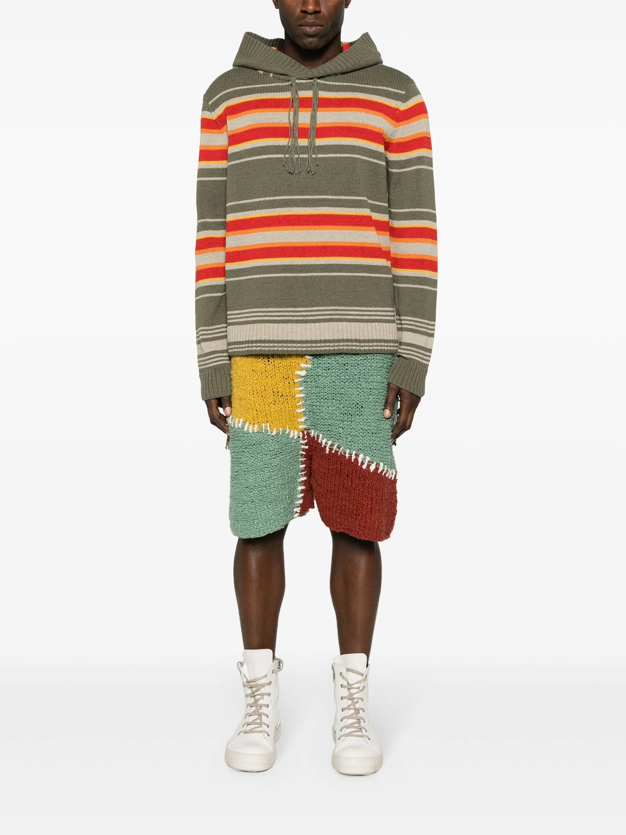 hooded striped jumper