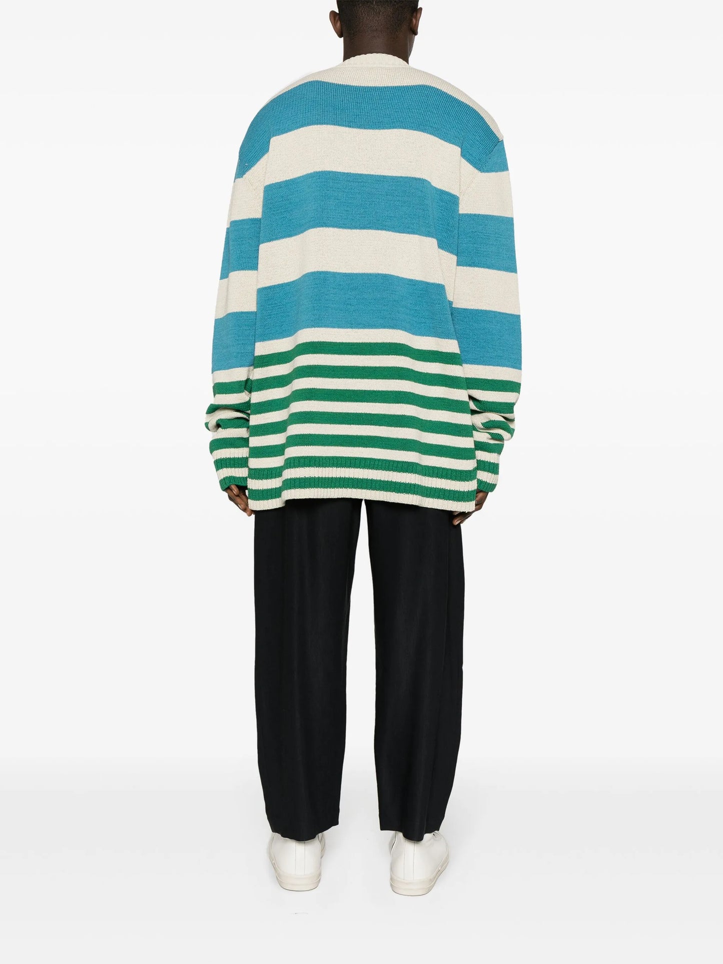 zip-up striped jumper