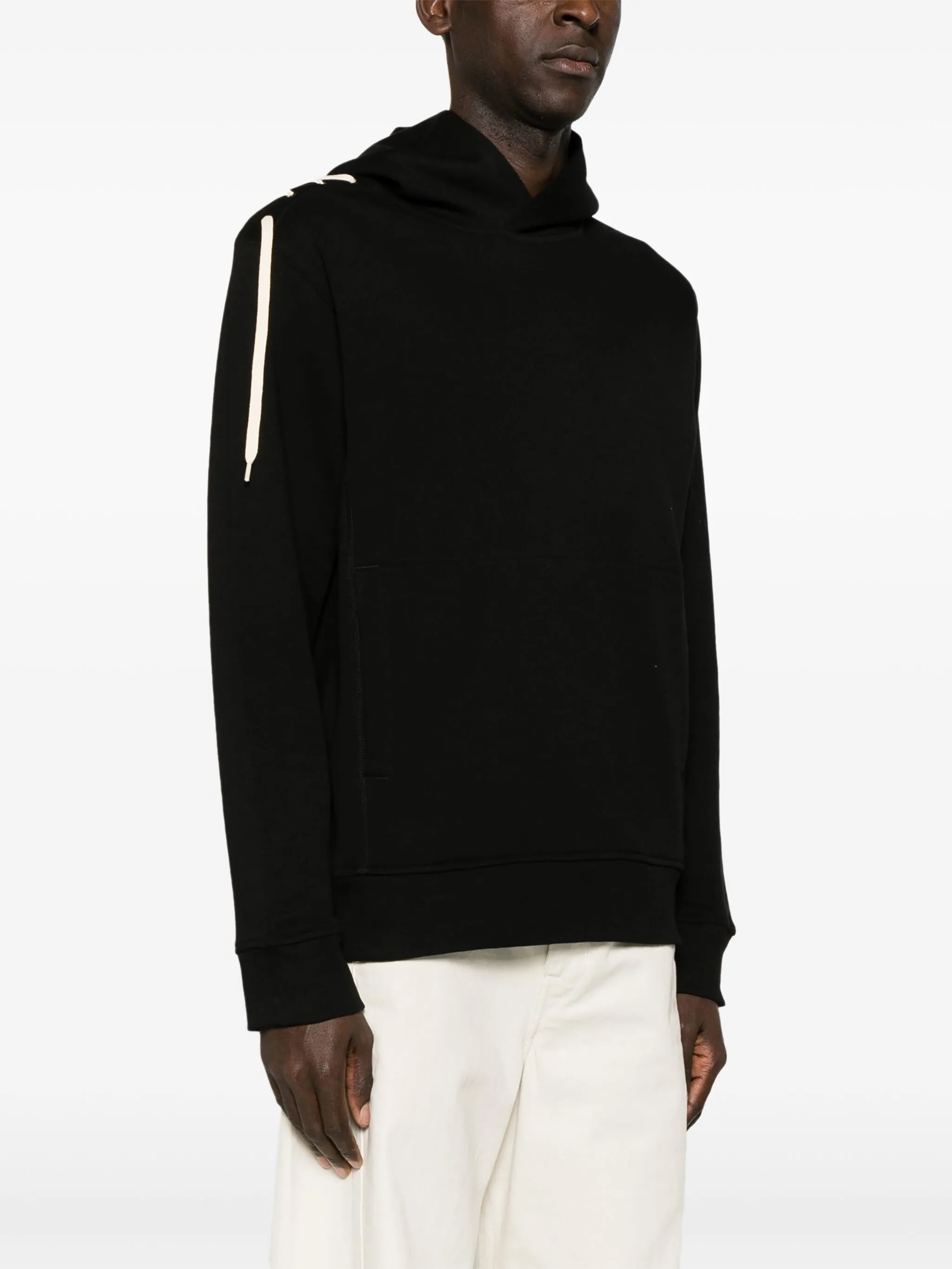 laced-up cotton hoodie