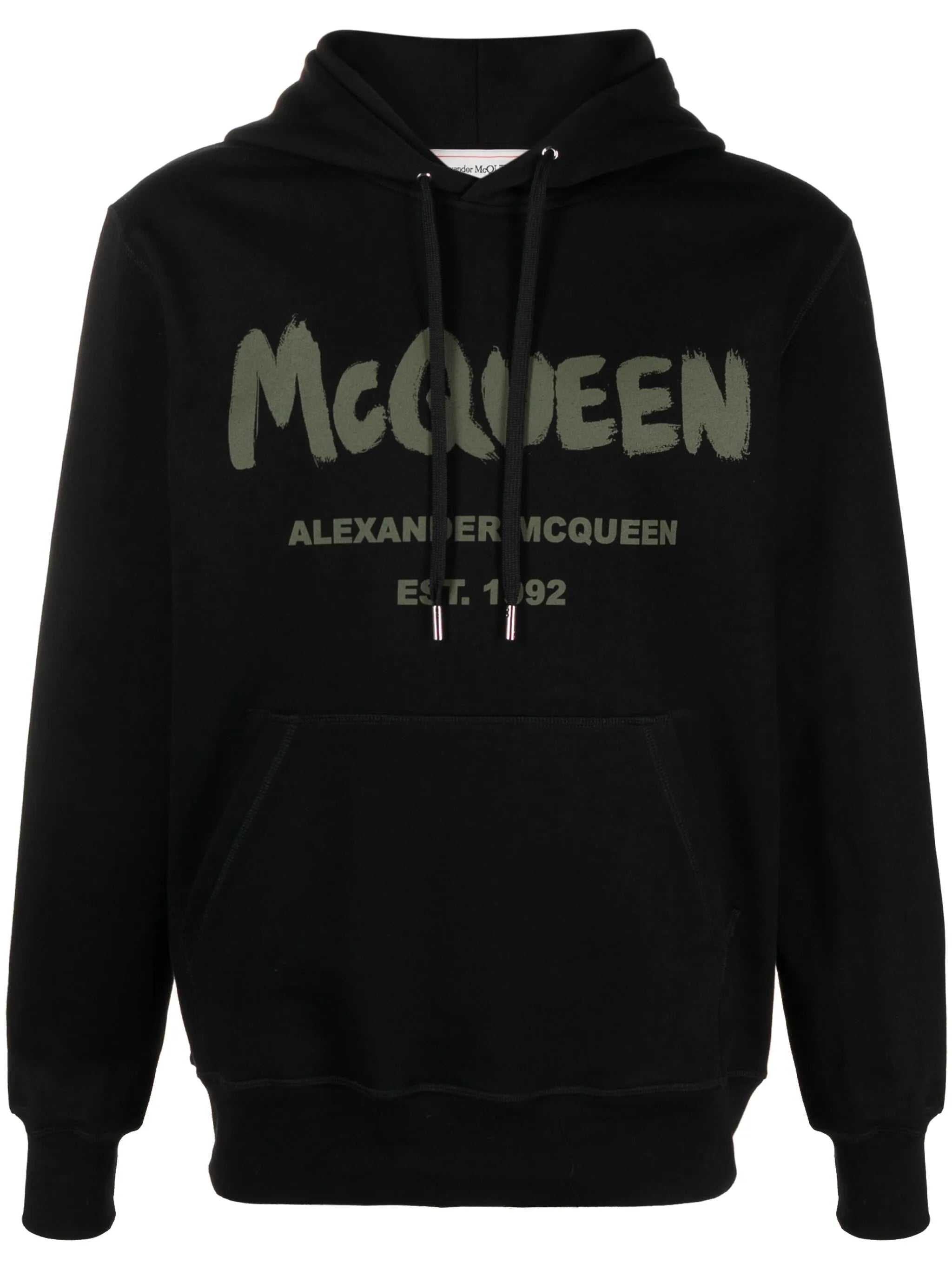 Graffiti logo-print cotton hoodie