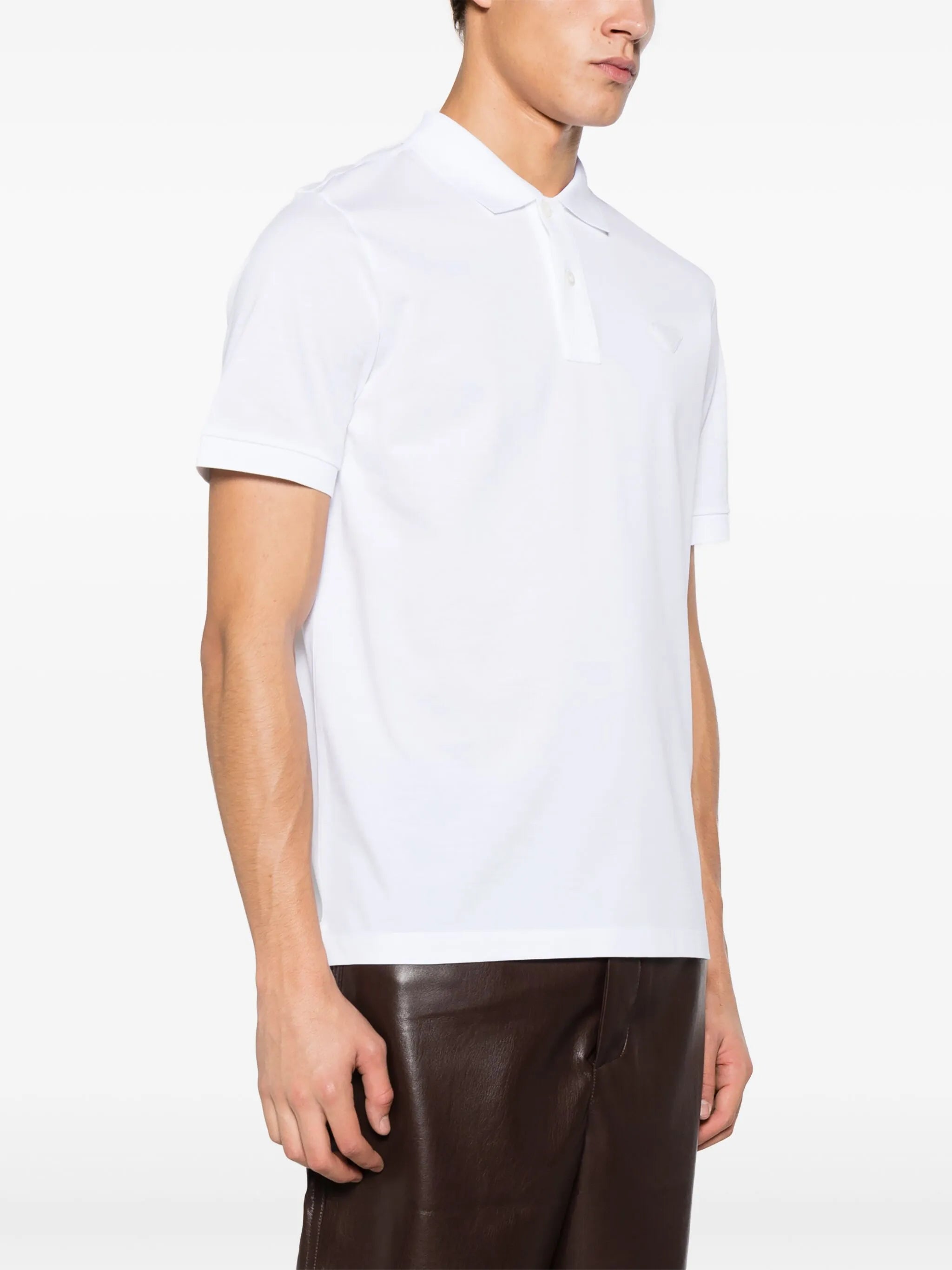 triangle-logo cotton polo shirt