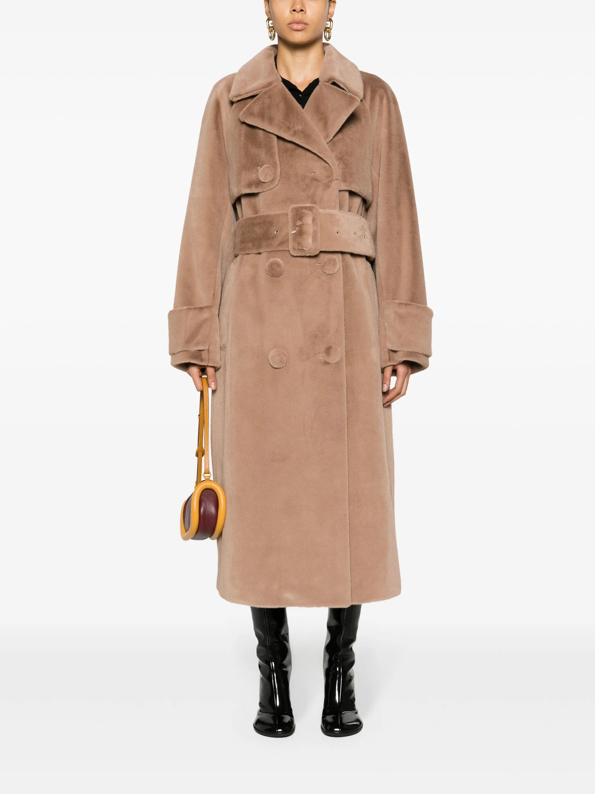 Tillie faux-fur trench coat