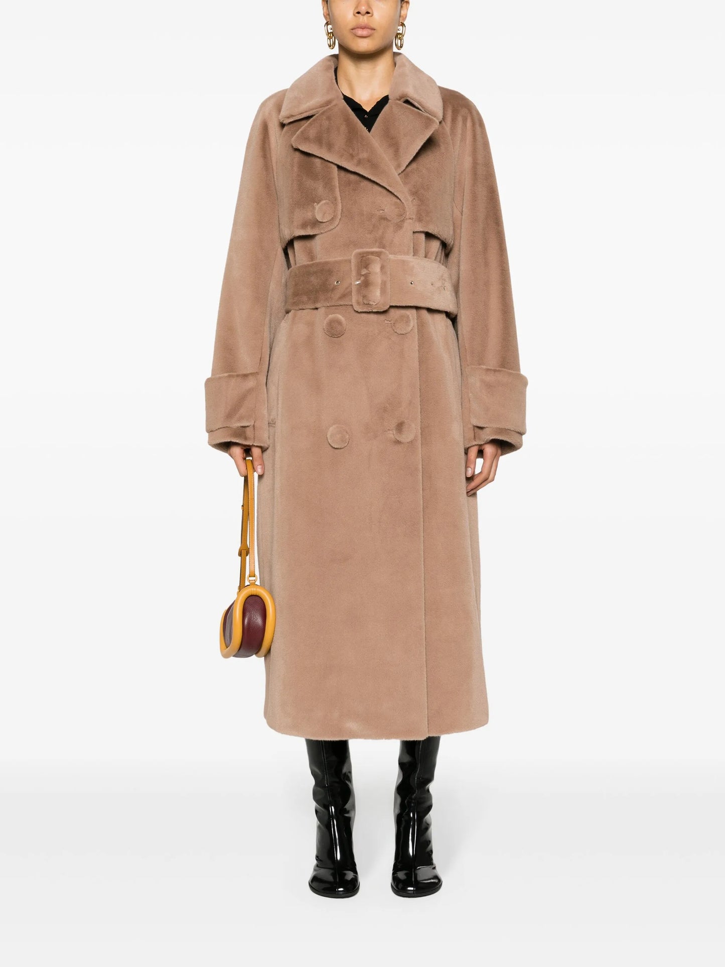Tillie faux-fur trench coat