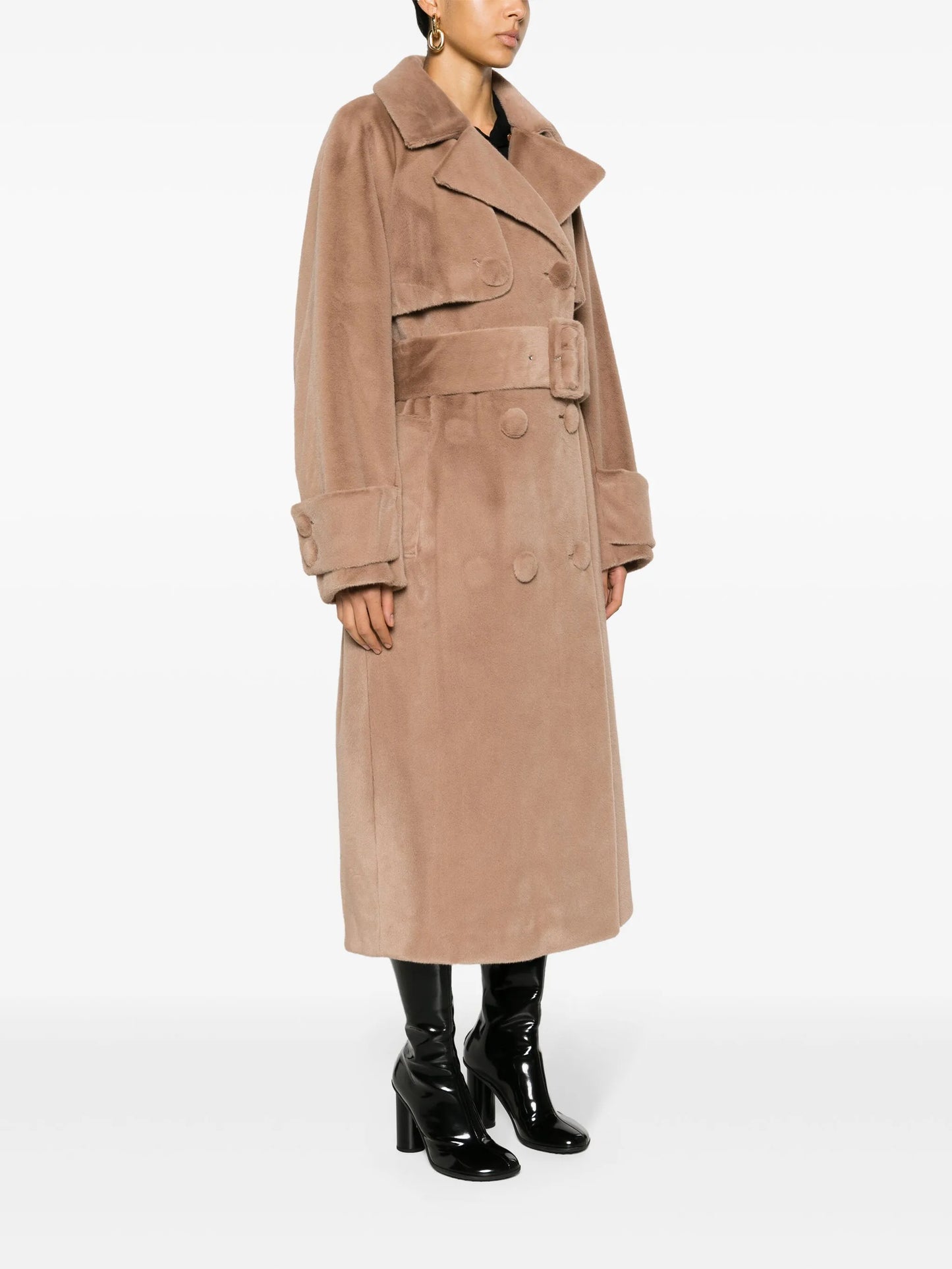 Tillie faux-fur trench coat