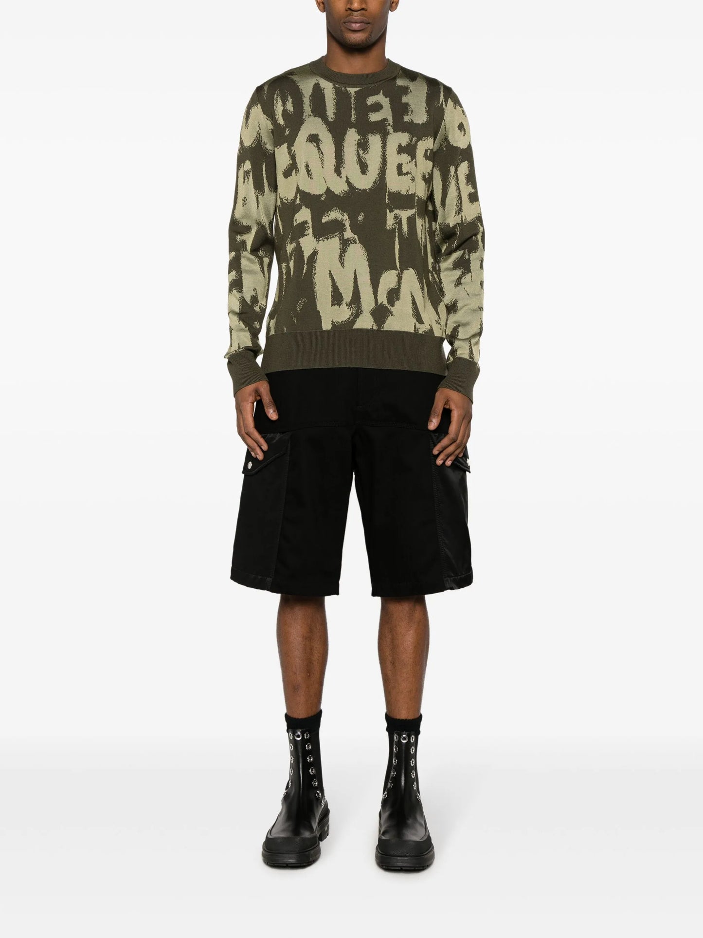 Hybrid denim cargo shorts