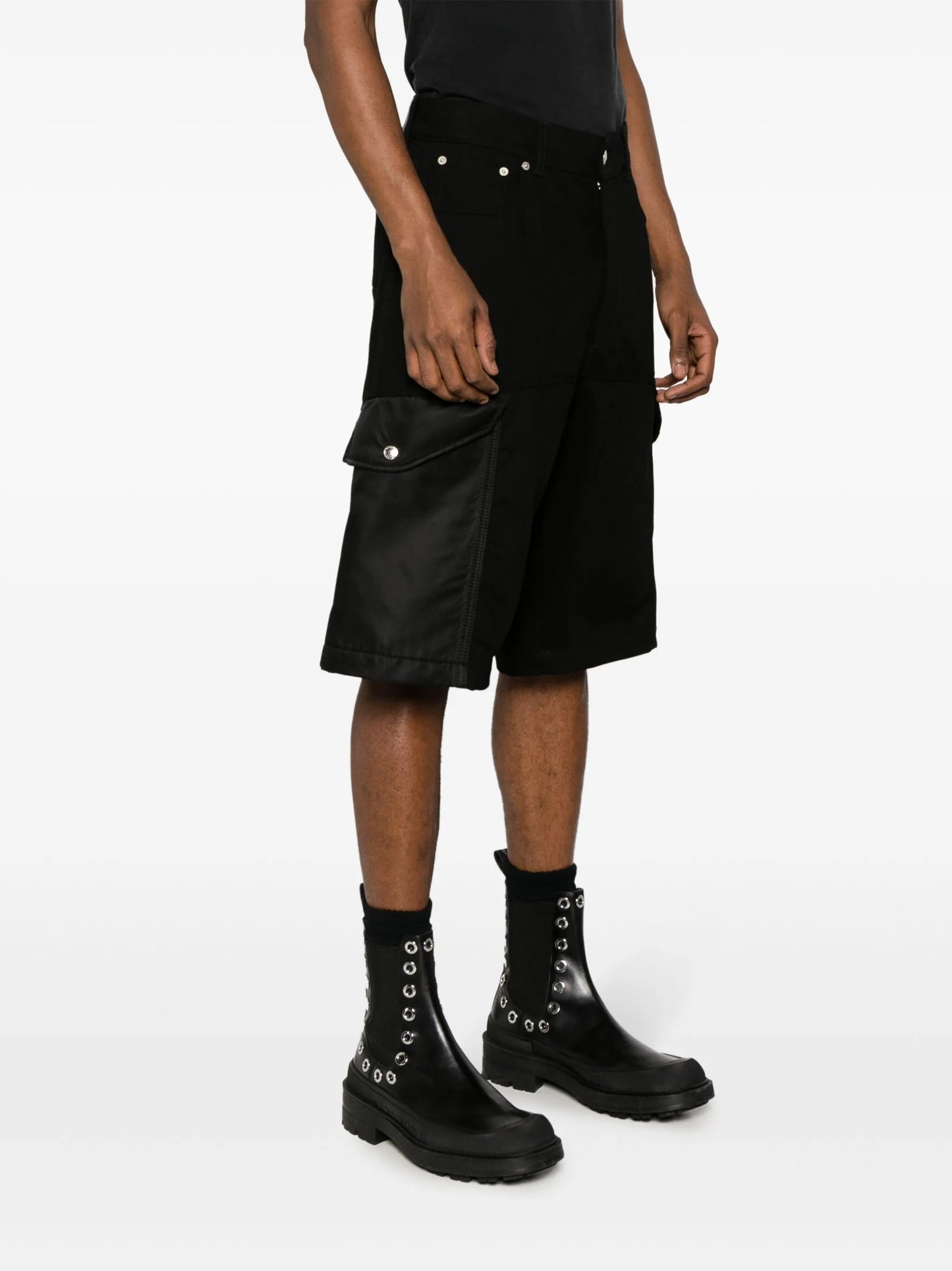 Hybrid denim cargo shorts
