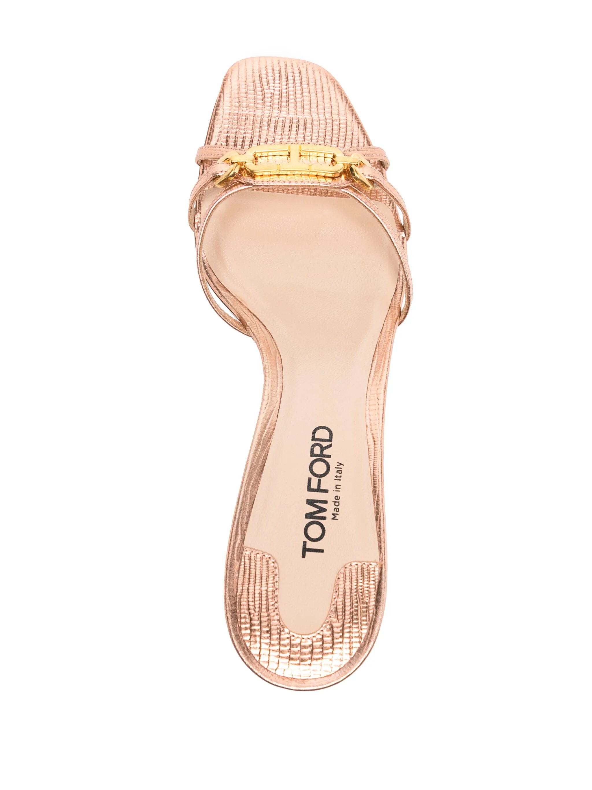 logo-plaque leather heeled sandals