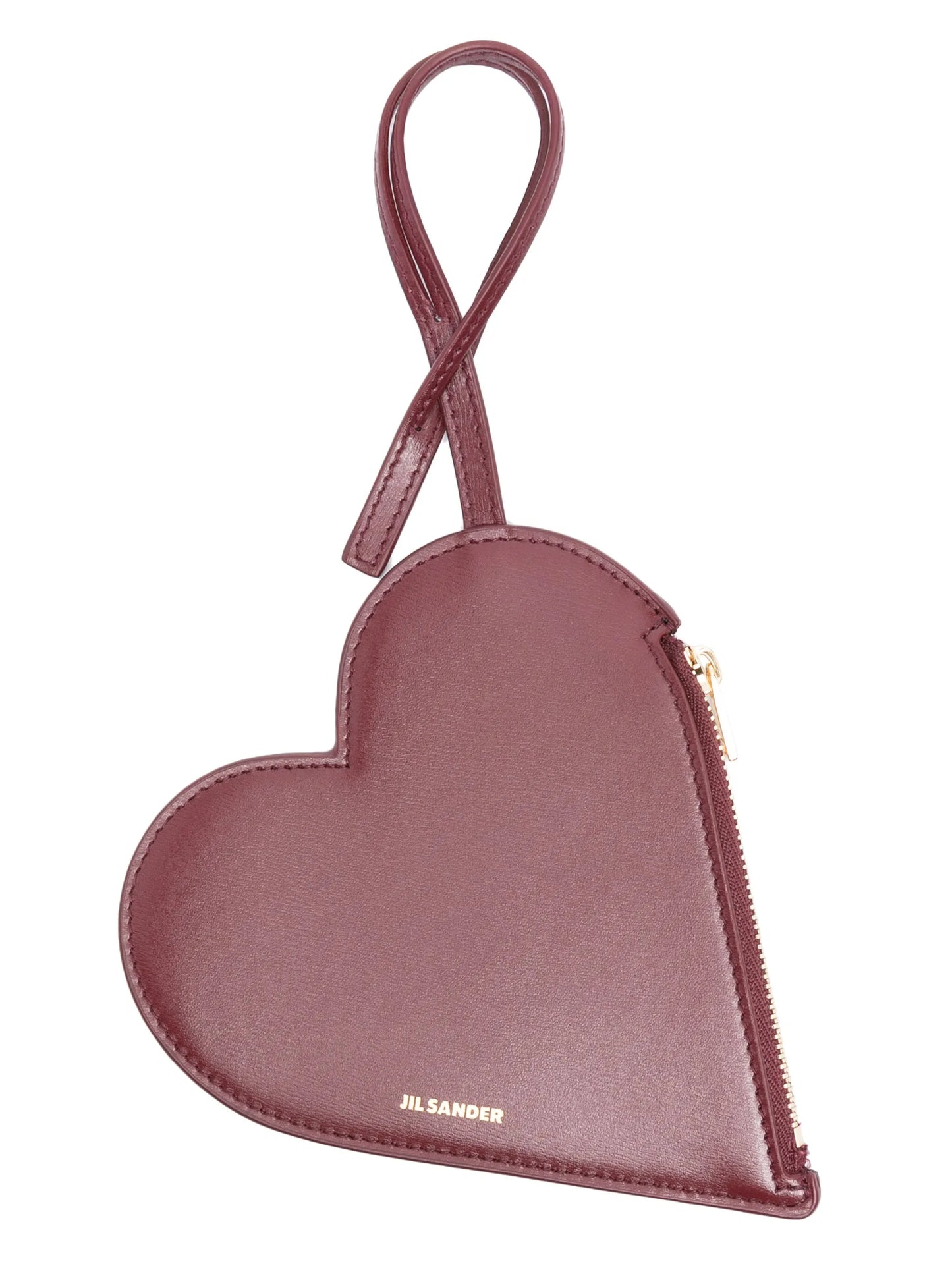heart-shaped leather pouch