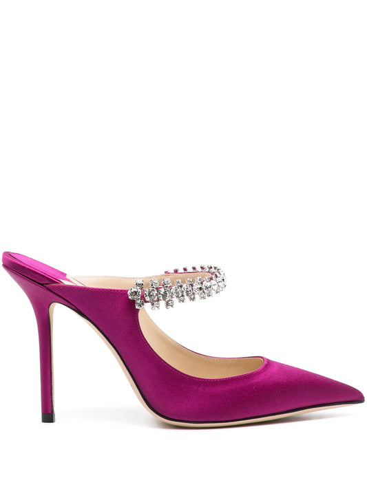 Bing 100mm crystal-embellished mules