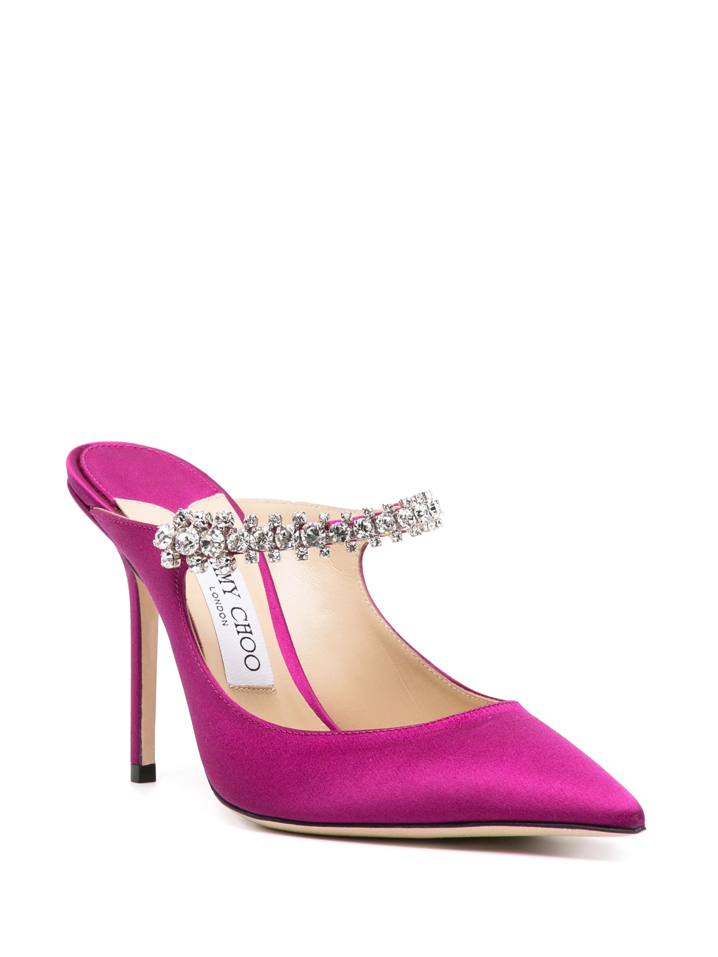 Bing 100mm crystal-embellished mules