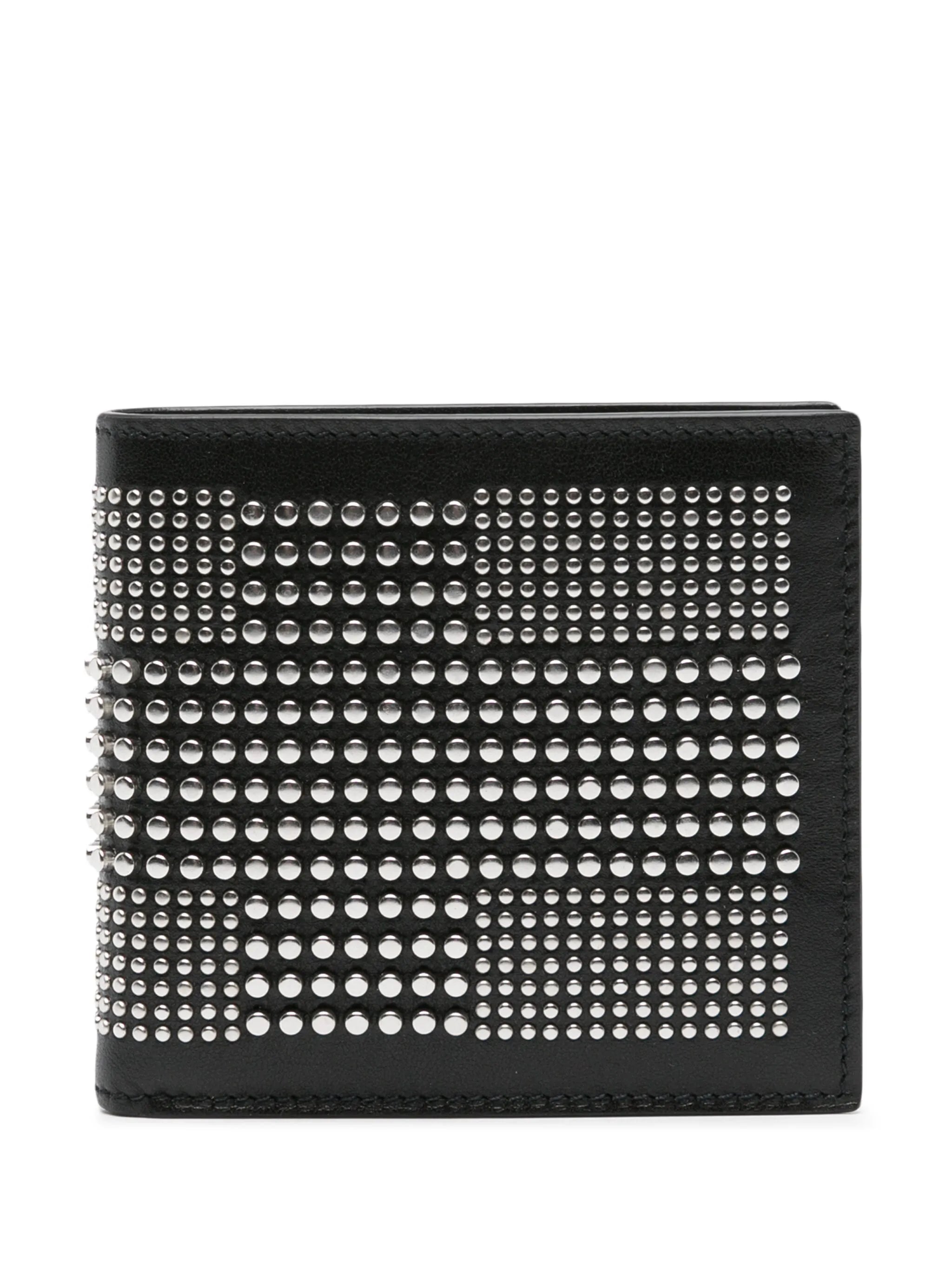 studded bi-fold leather wallet