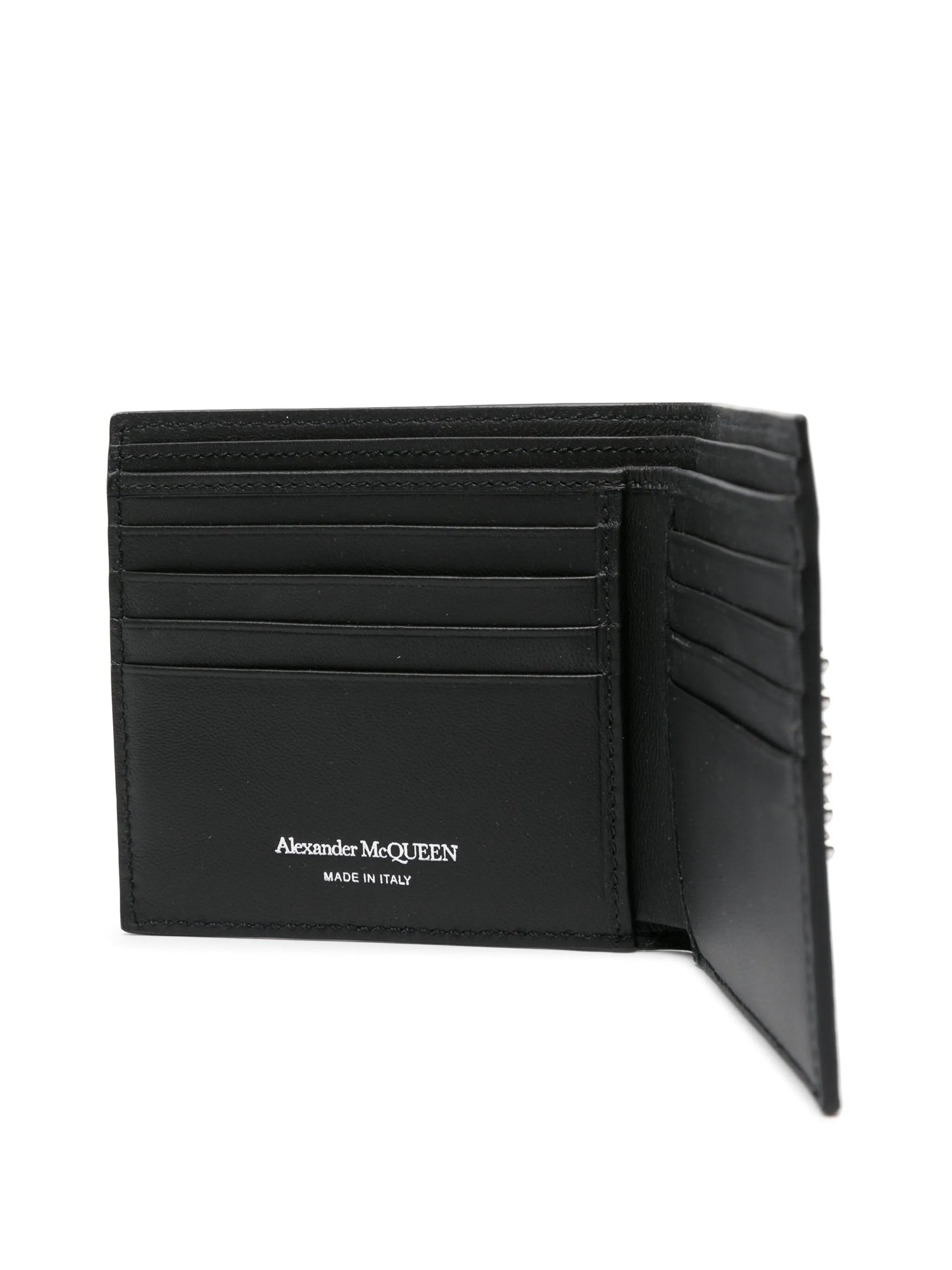 studded bi-fold leather wallet
