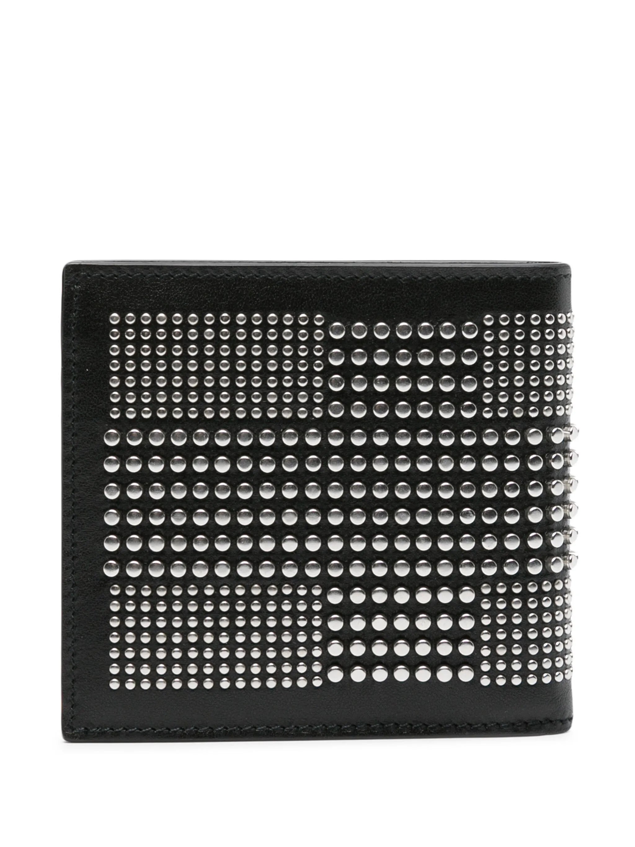 studded bi-fold leather wallet
