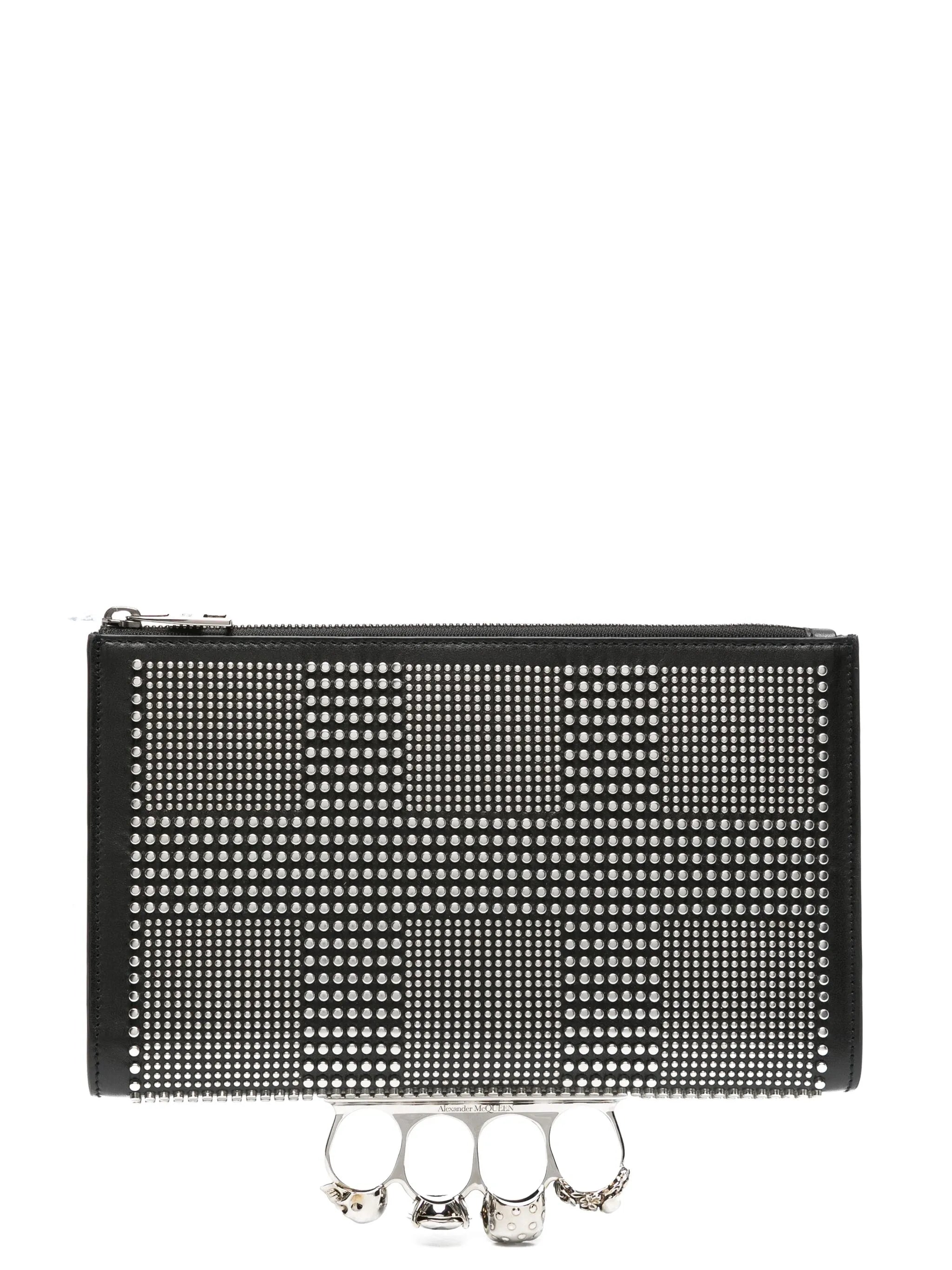 The Knuckle studded clutch bag