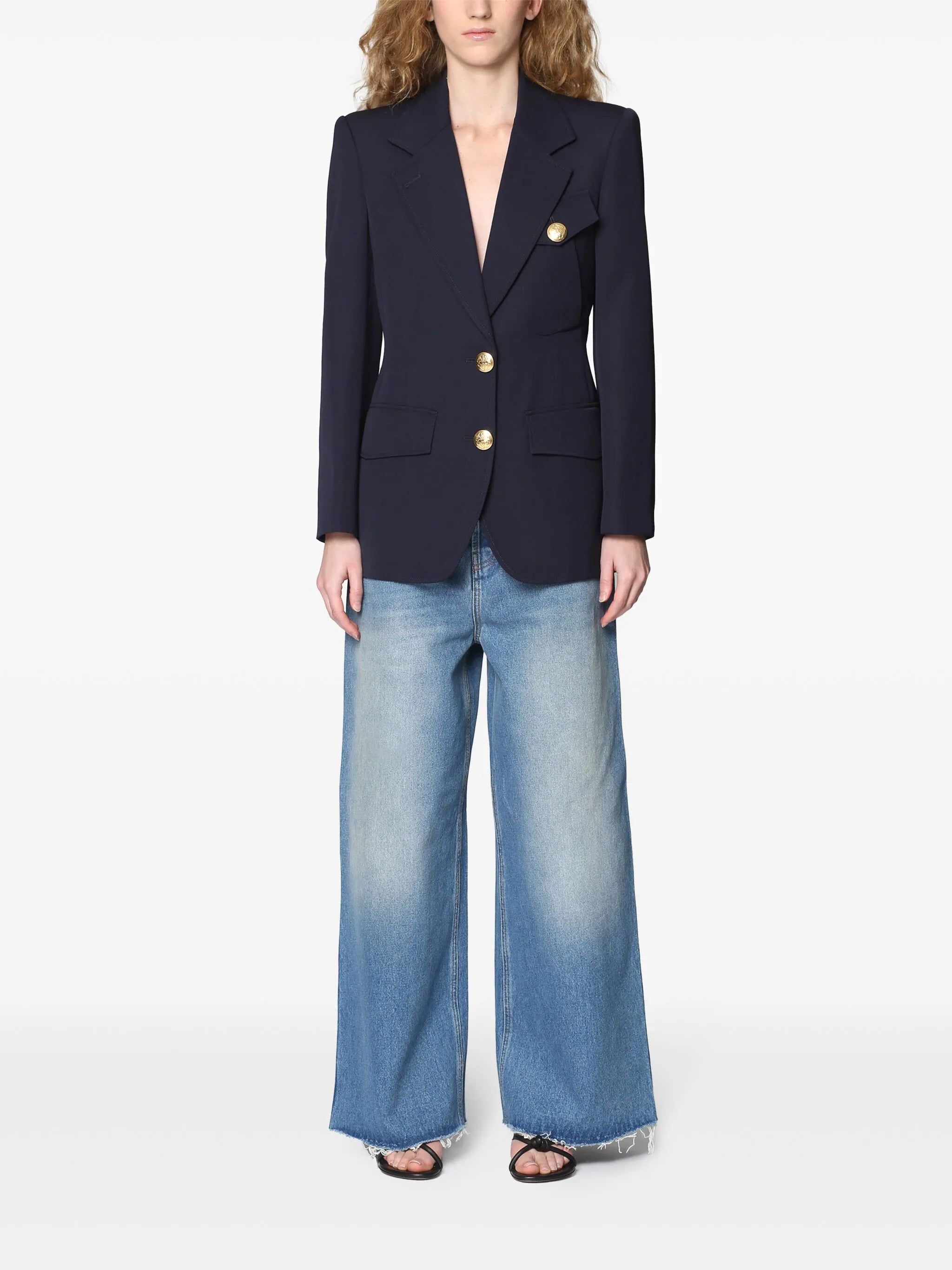 Military single-breasted blazer