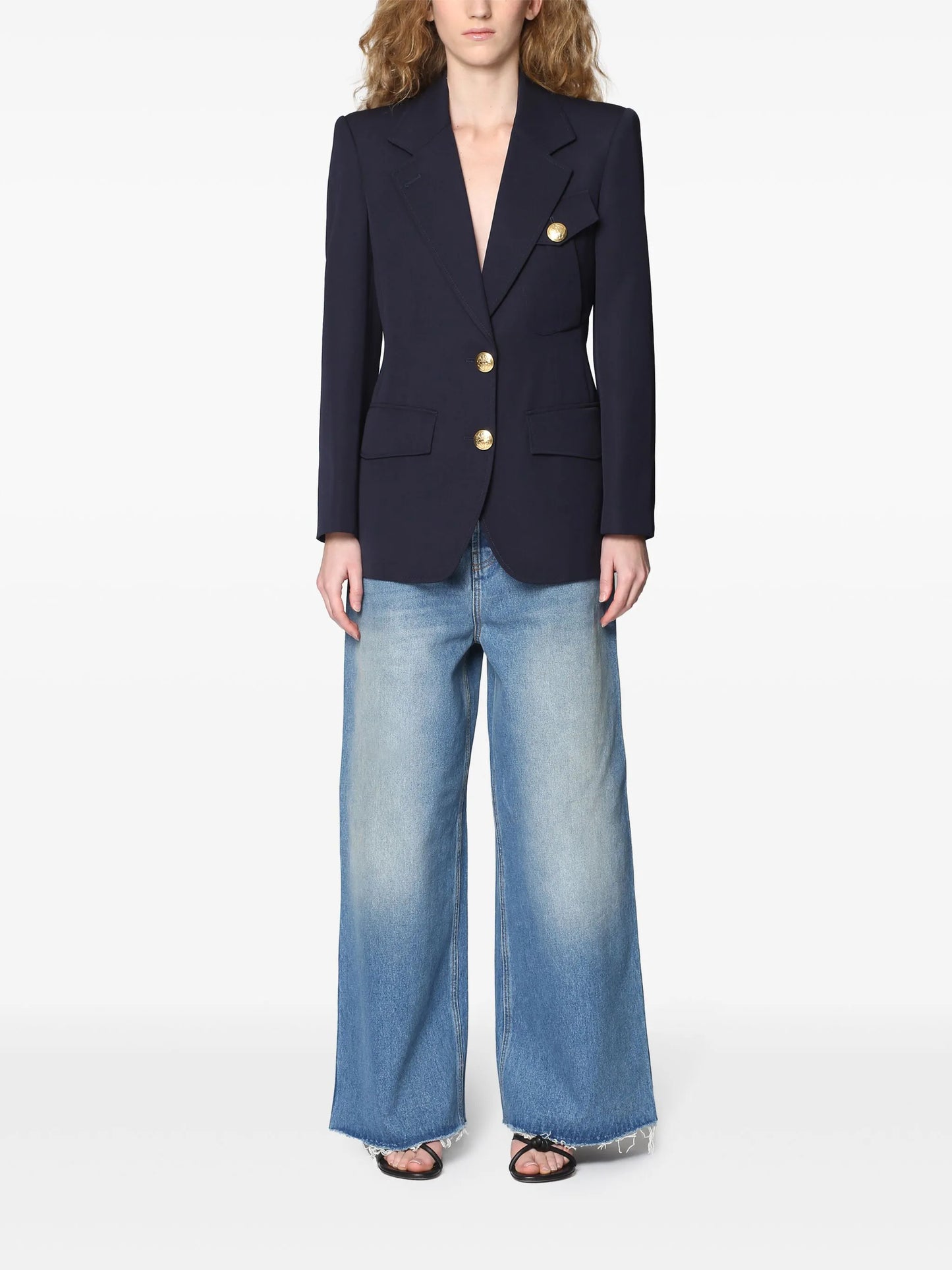 Military single-breasted blazer