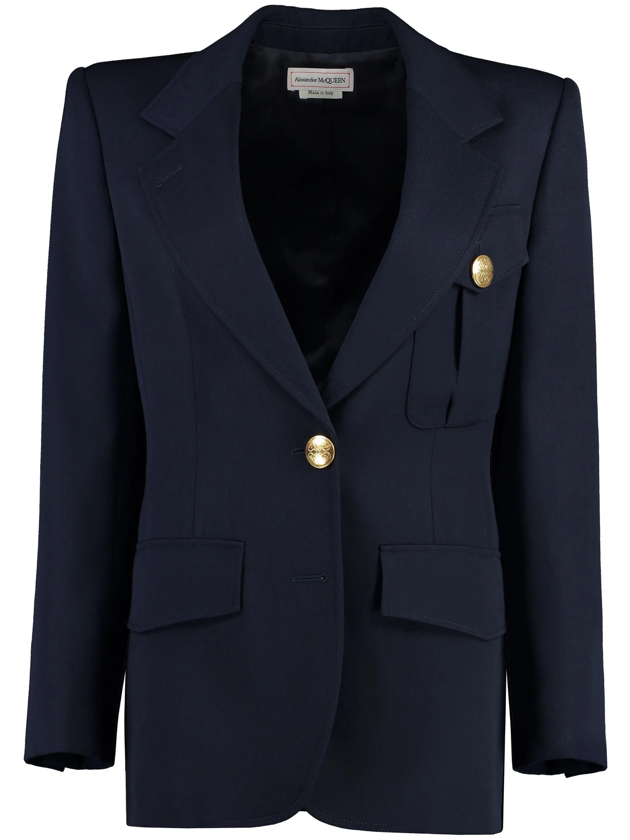 Military single-breasted blazer