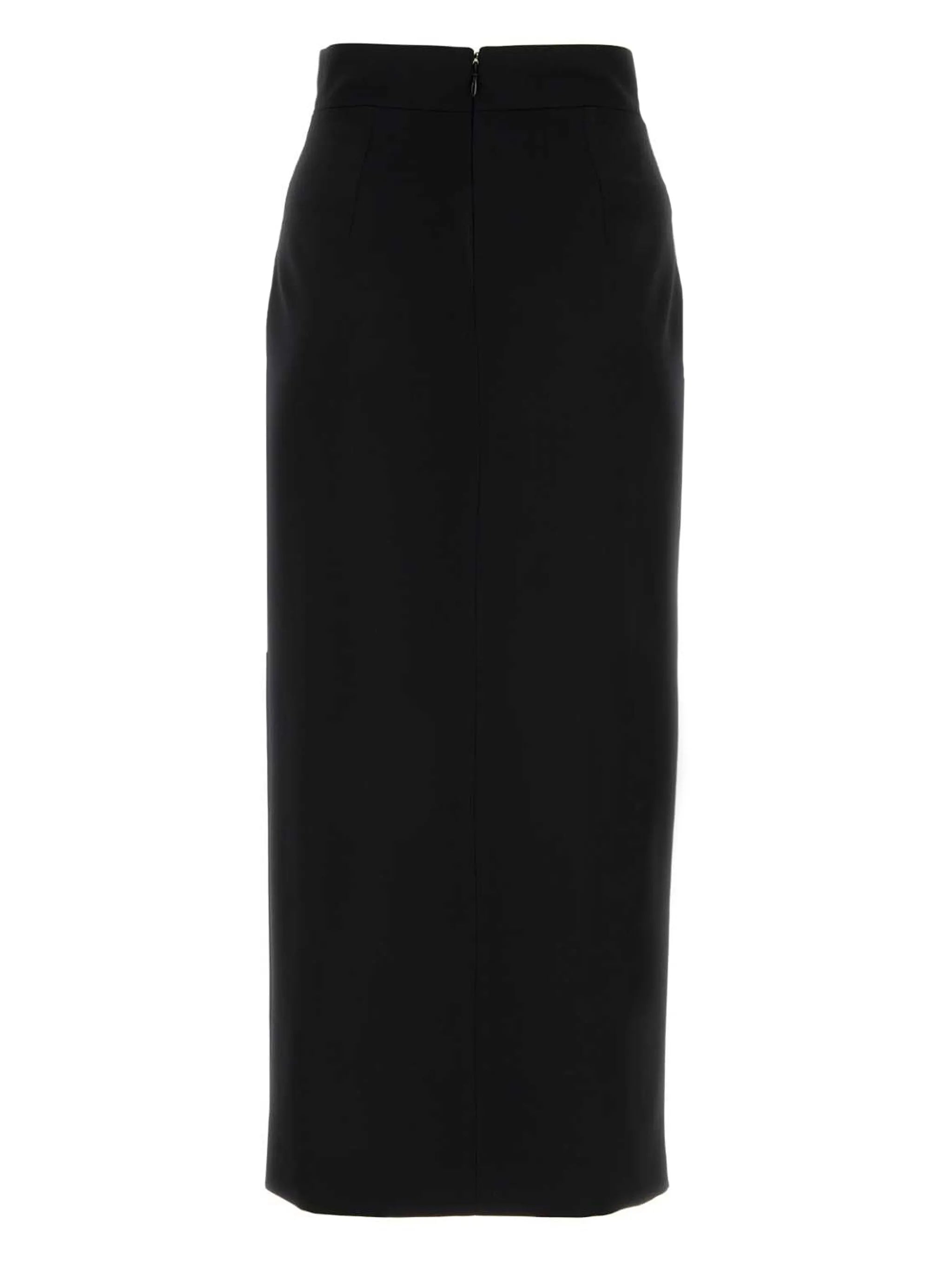 Slashed pencil midi skirt