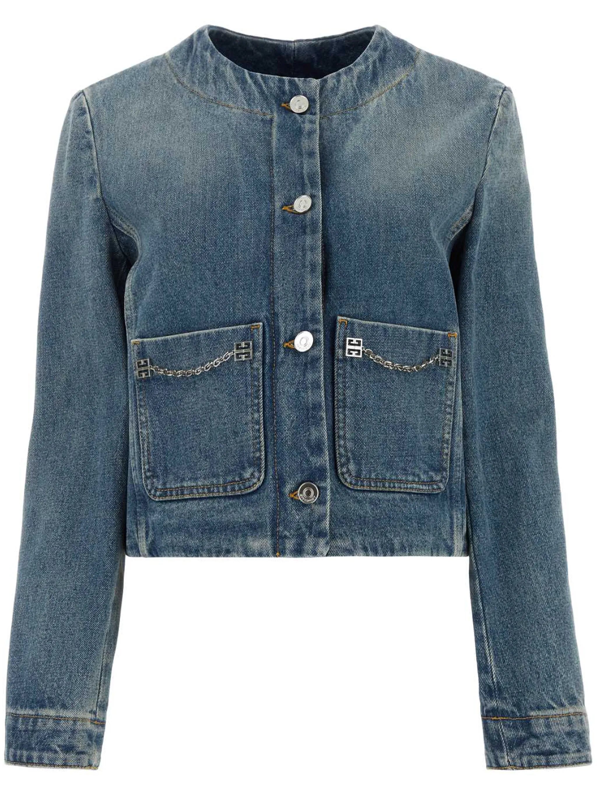 4G chain-link denim jacket