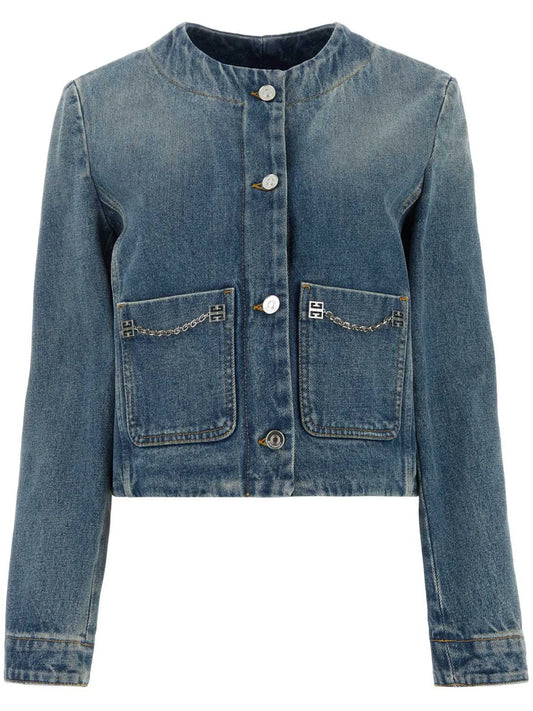 4G chain-link denim jacket