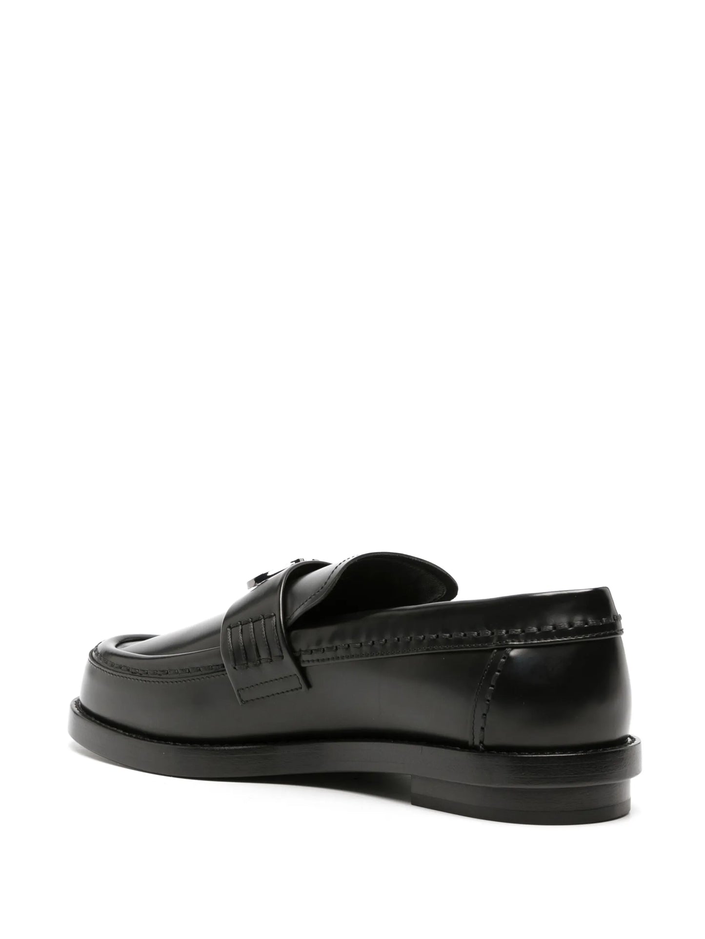 Seal-plaque leather loafers