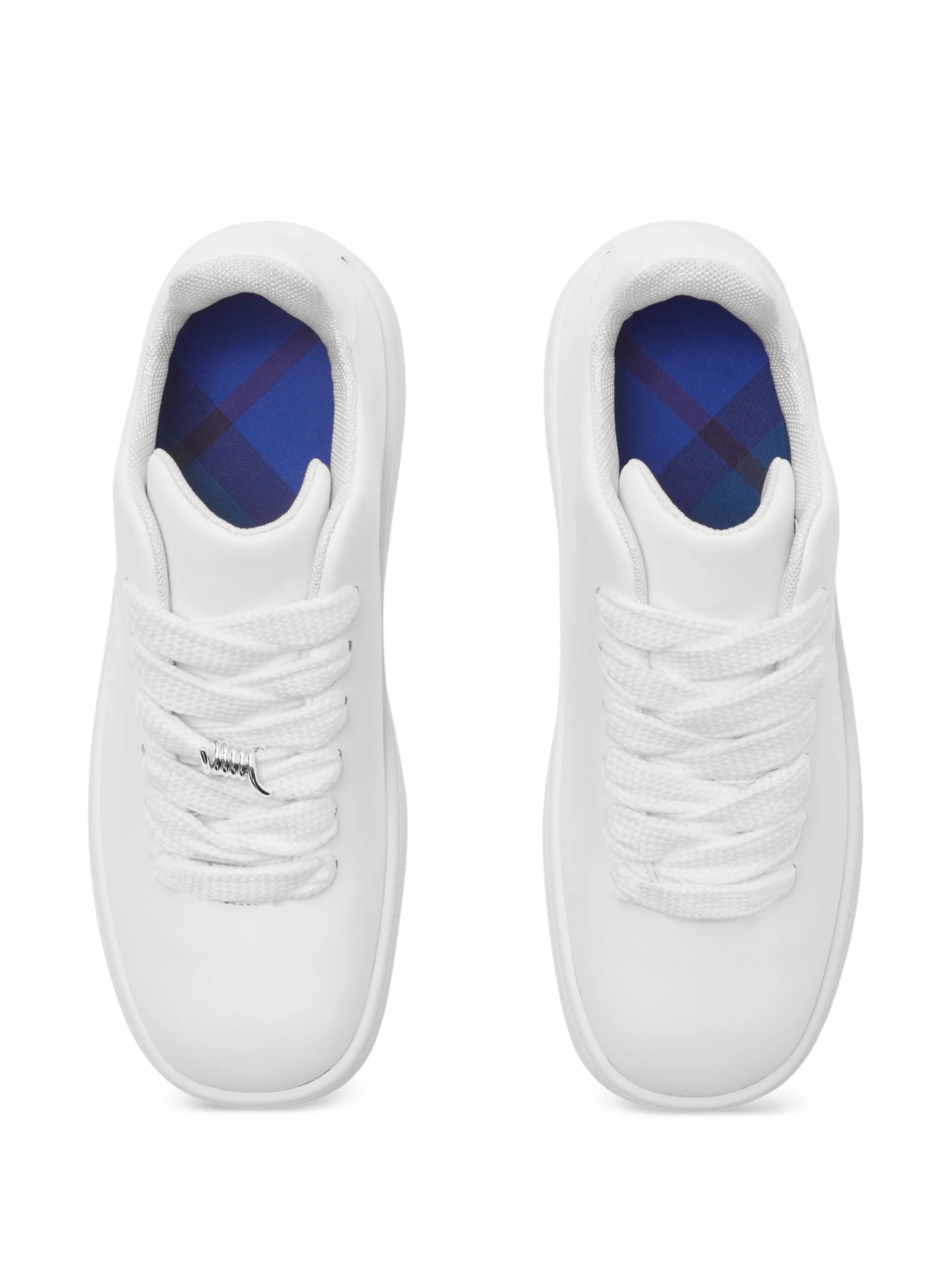 Box logo-debossed leather sneakers