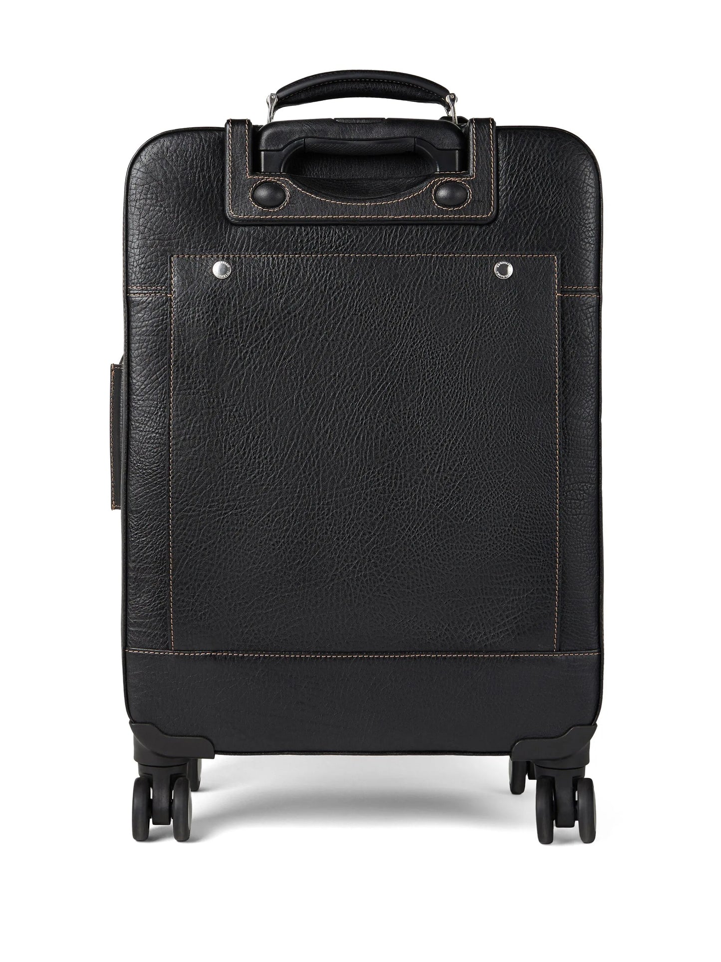 logo-embossed leather suitcase