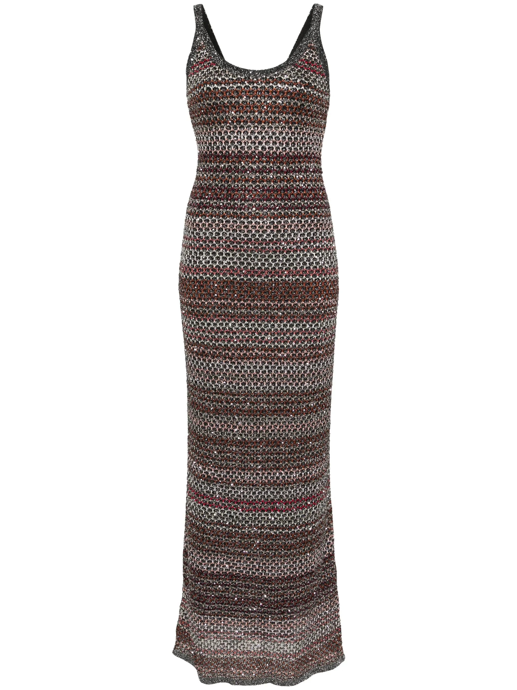 zigzag knit long dress