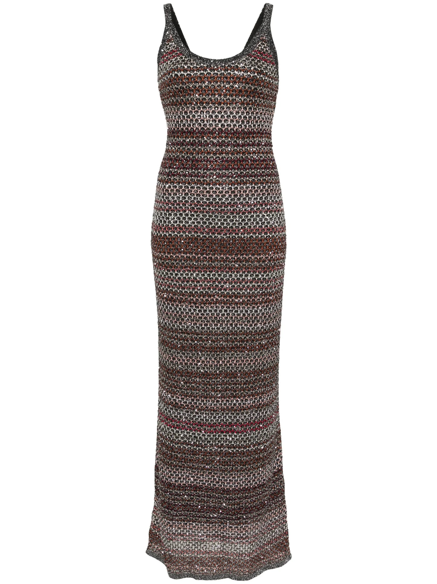 zigzag knit long dress