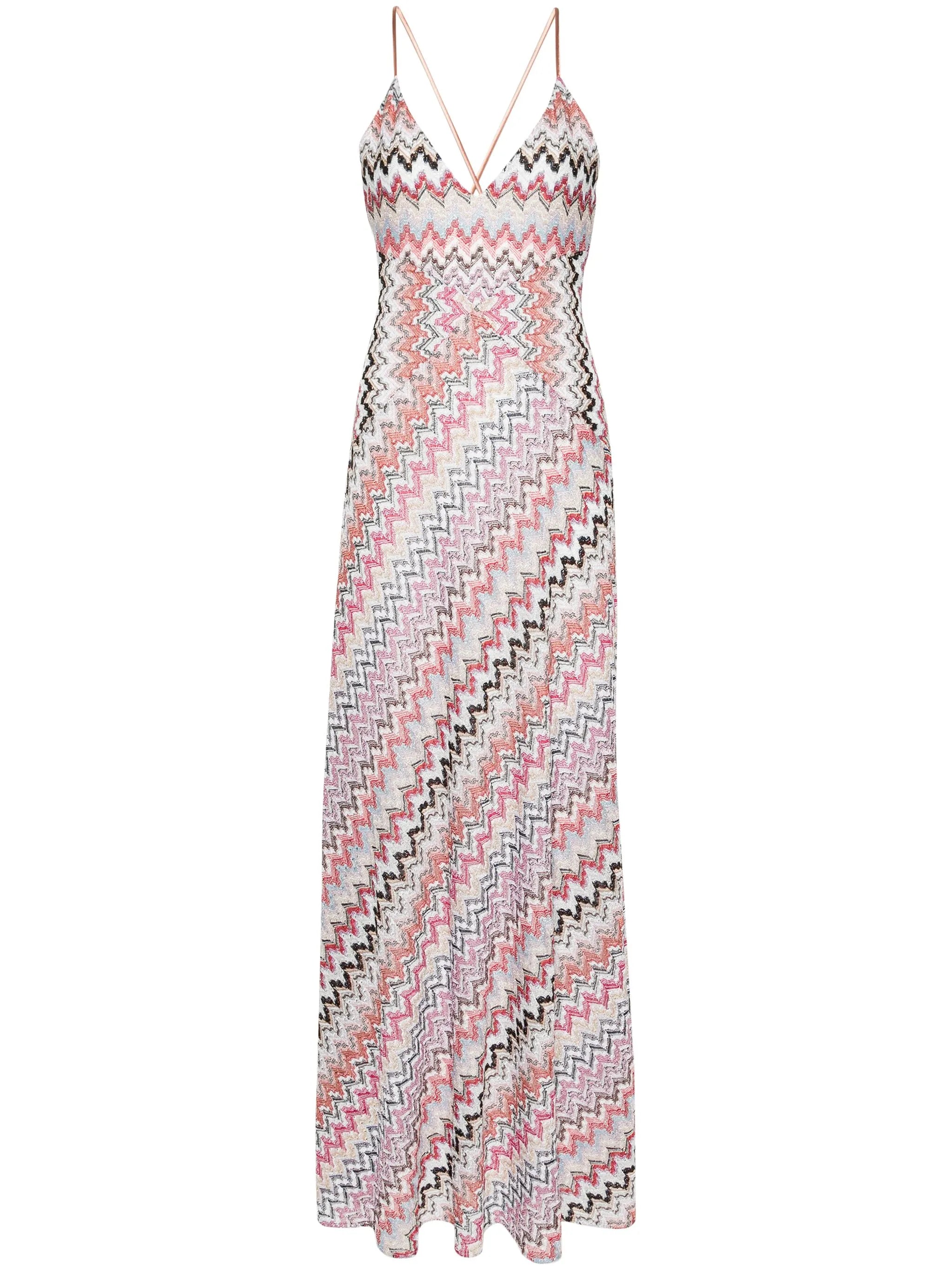 zigzag lurex maxi dress