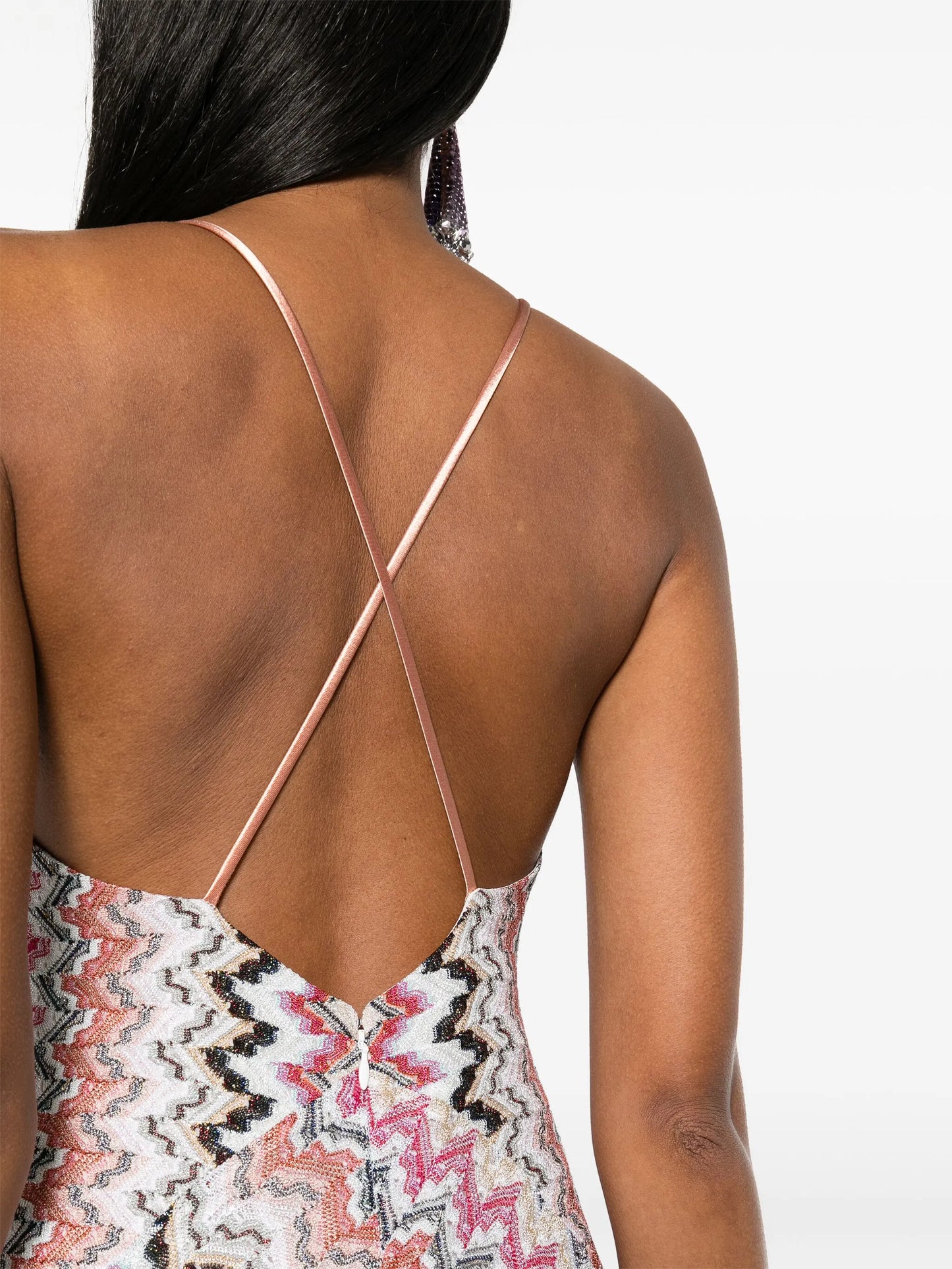 zigzag lurex maxi dress