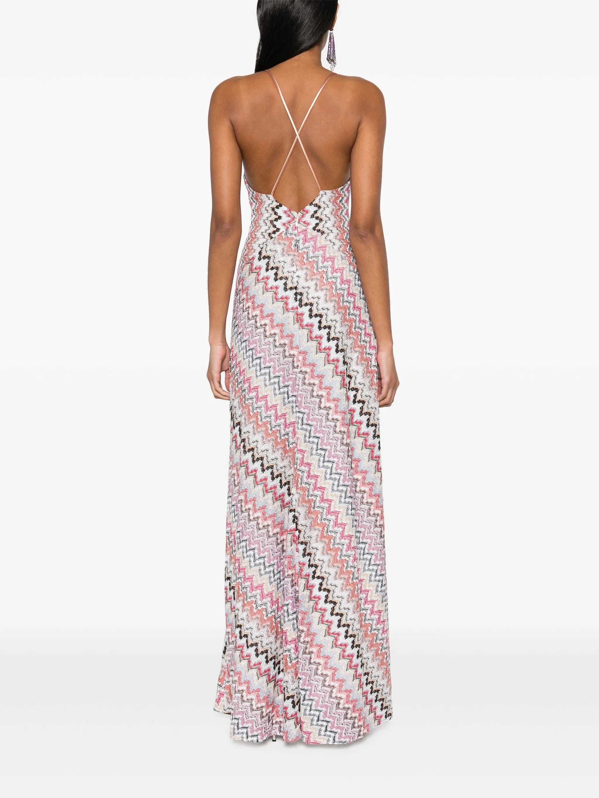 zigzag lurex maxi dress