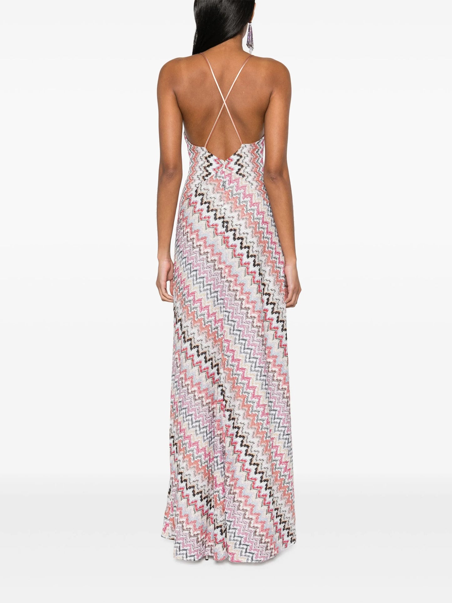 zigzag lurex maxi dress