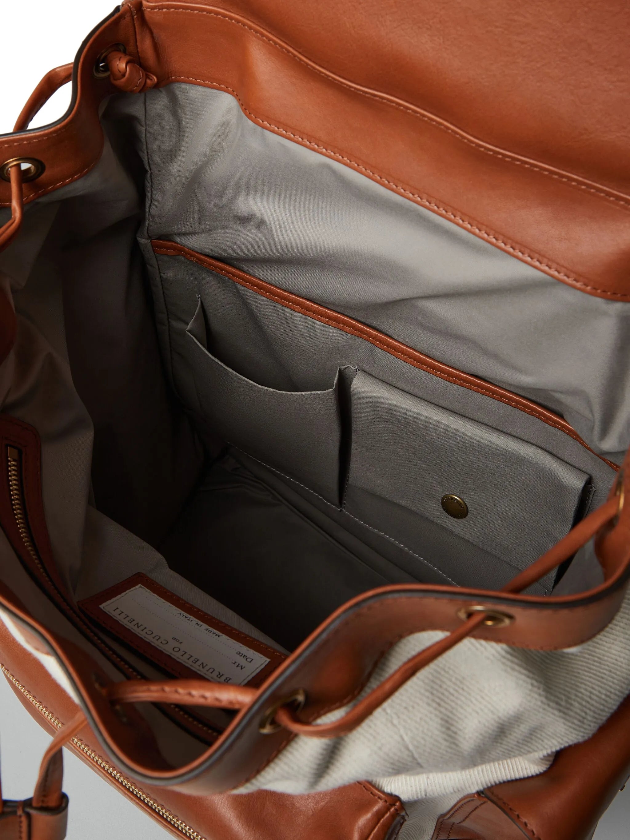 logo-patch leather backpack