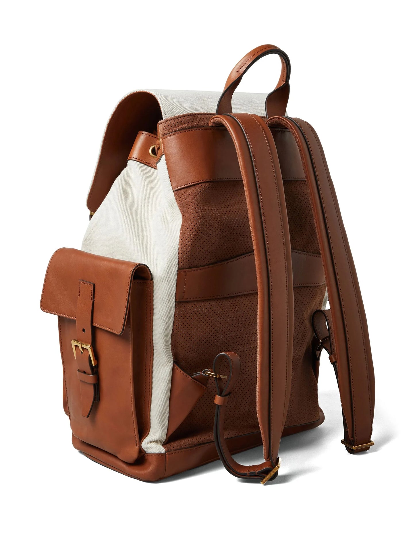 logo-patch leather backpack