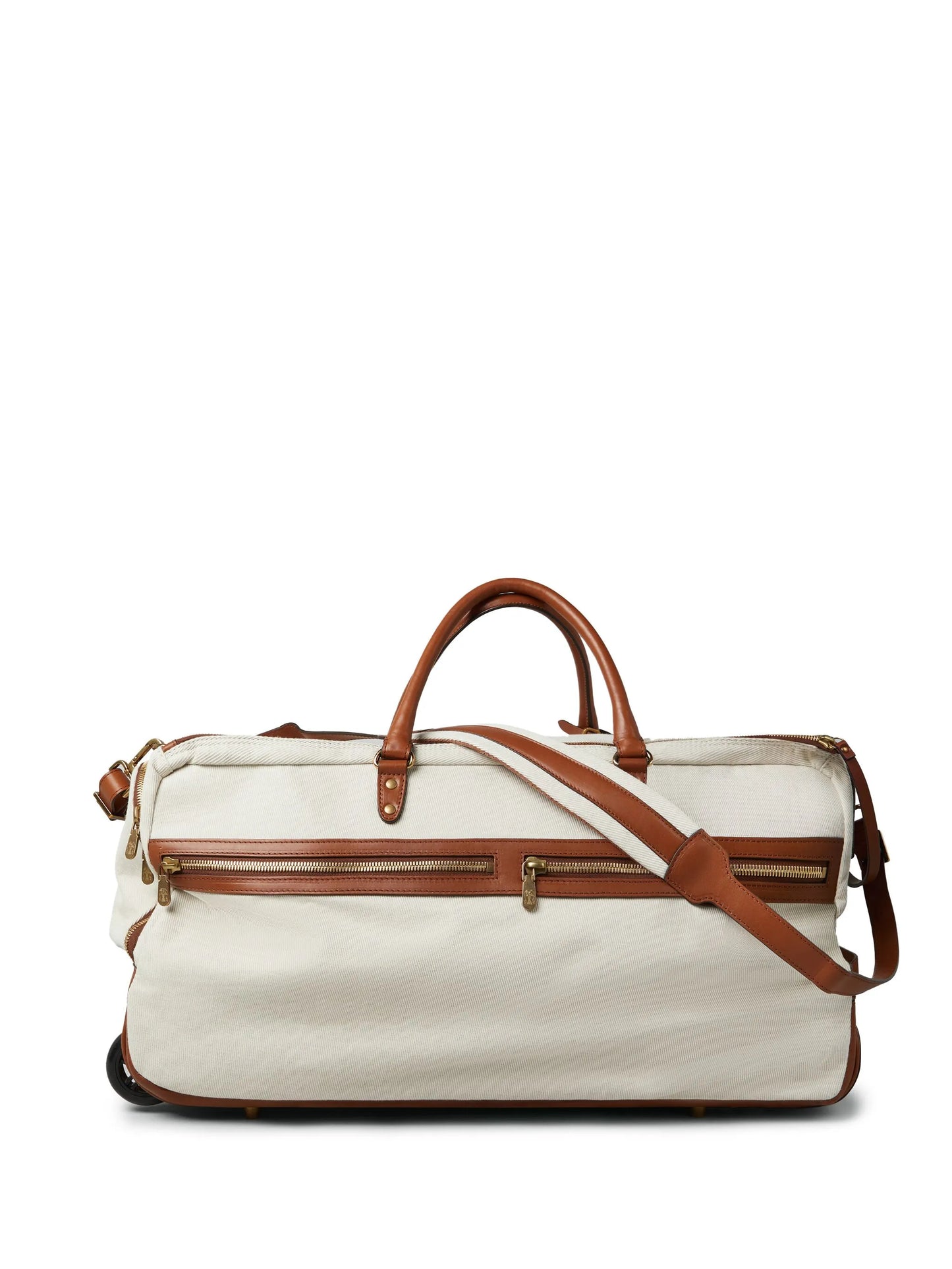 leather-trim luggage bag