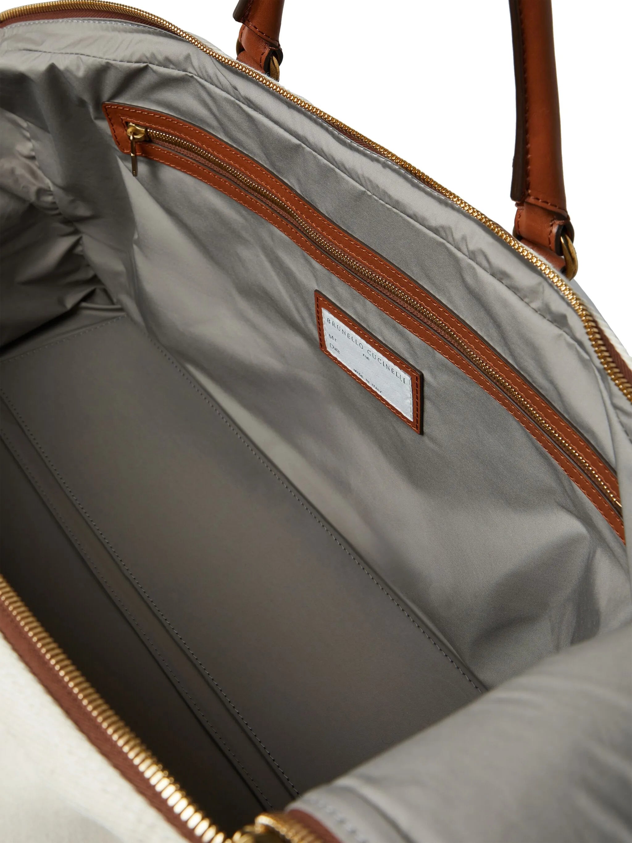 leather-trim luggage bag