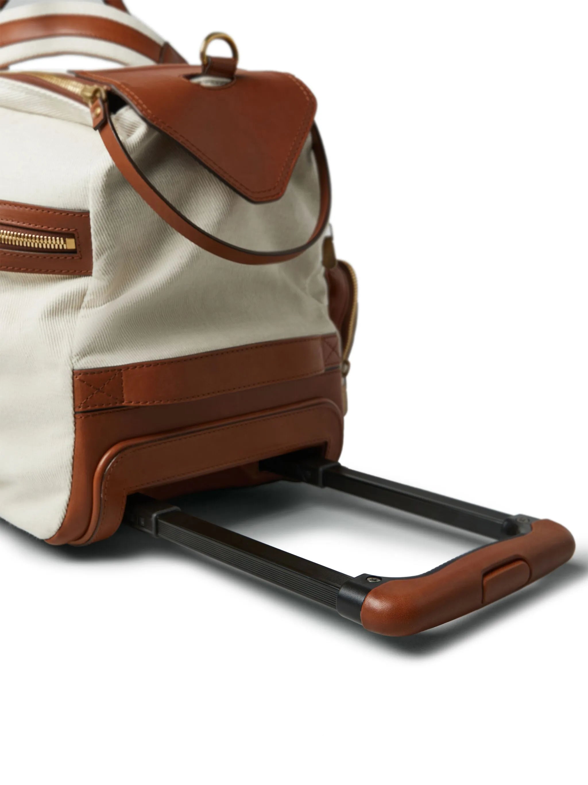leather-trim luggage bag