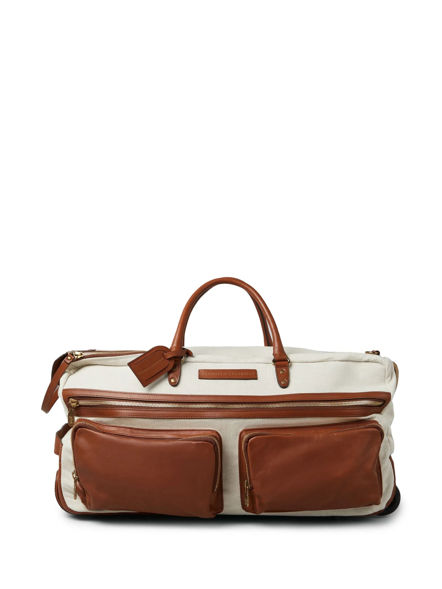 leather-trim luggage bag