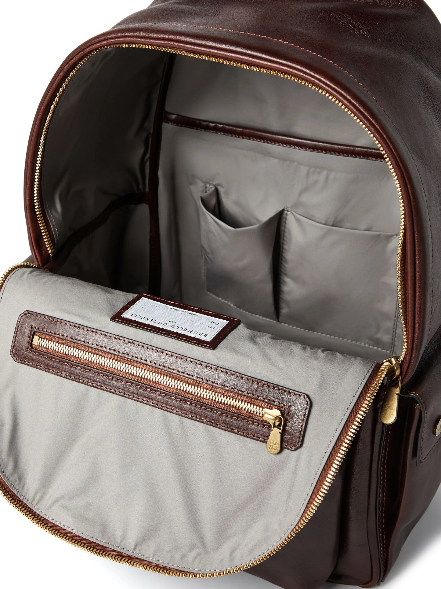 logo-print leather backpack