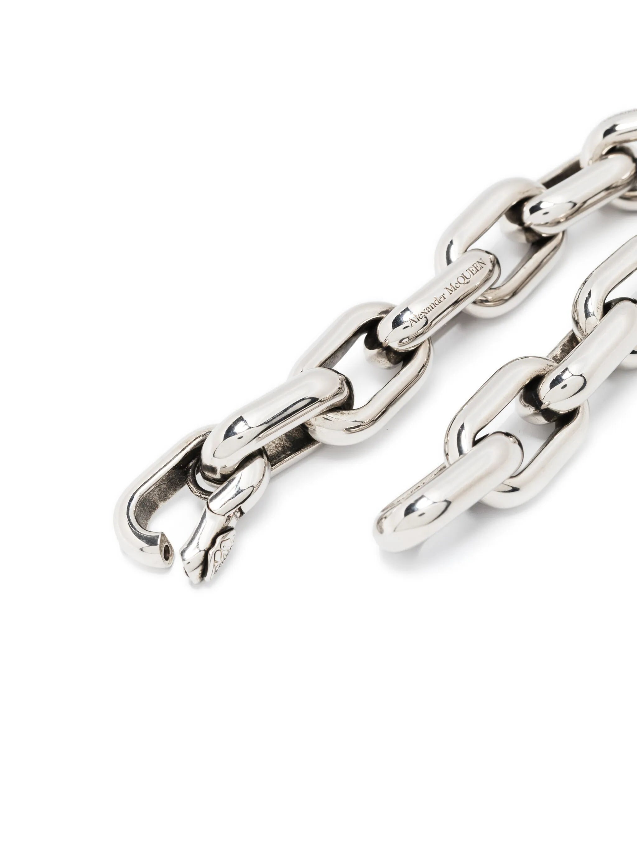 logo-engraved polished-finish bracelet