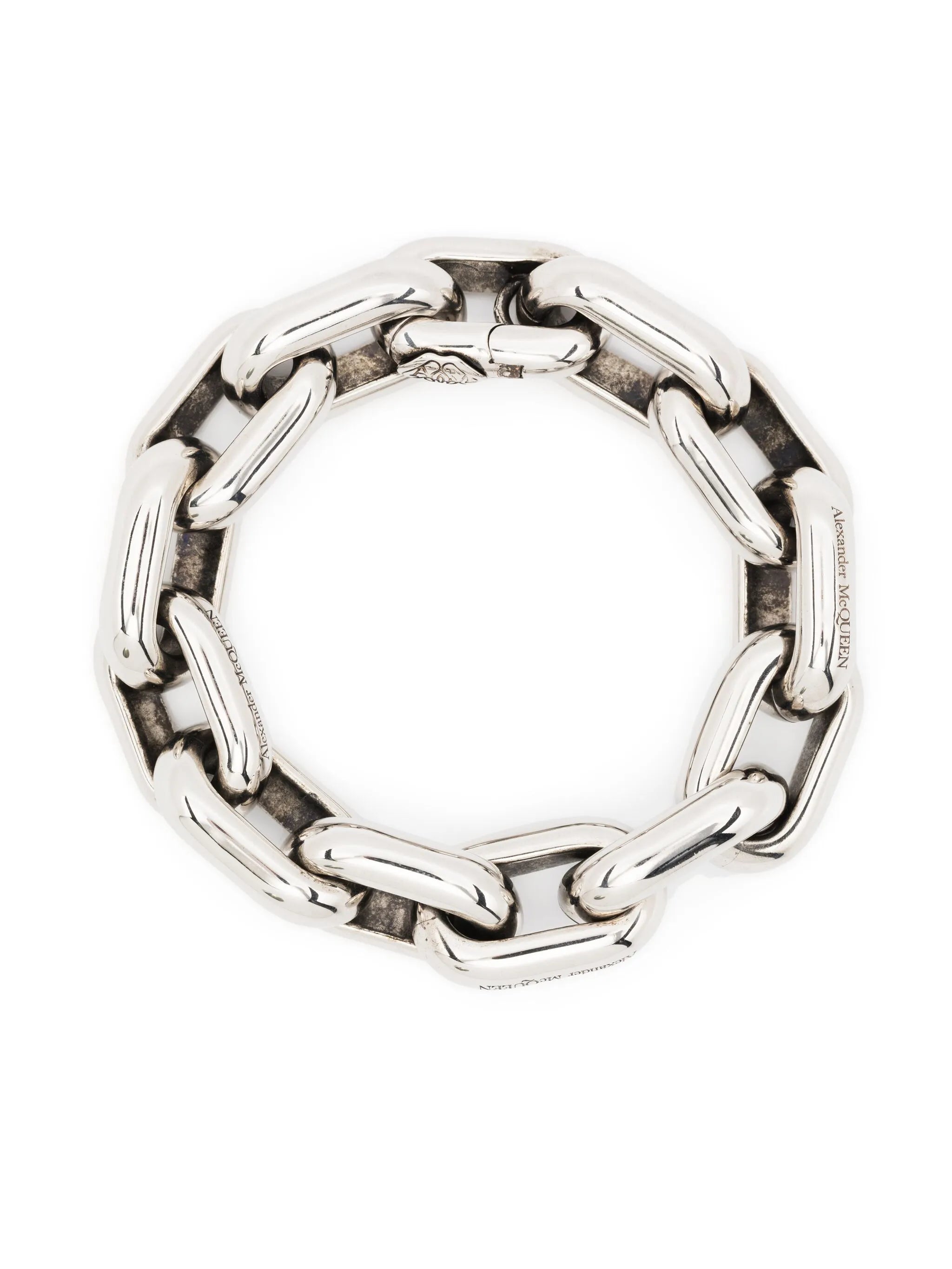 logo-engraved polished-finish bracelet