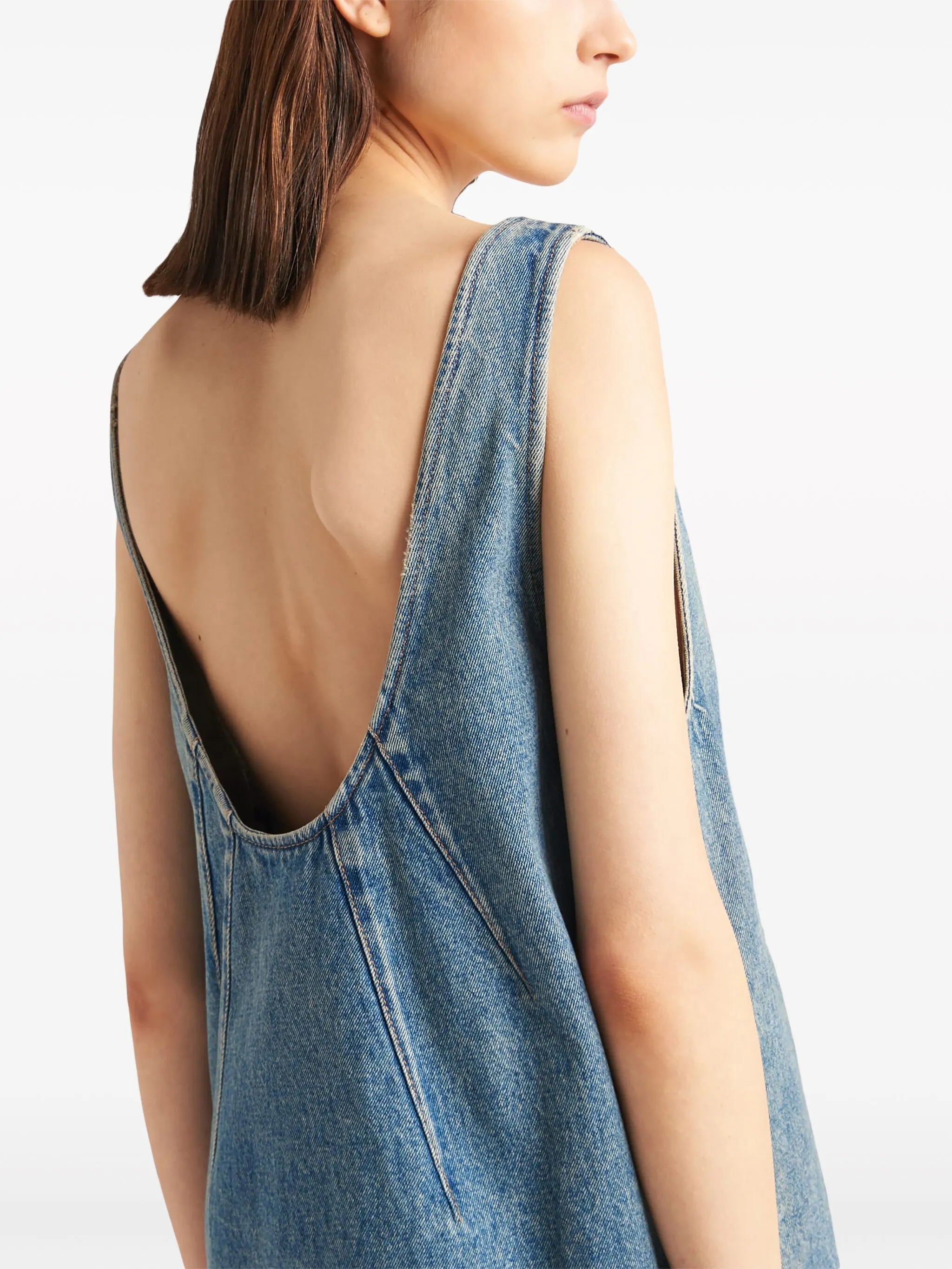 V-neck denim dress