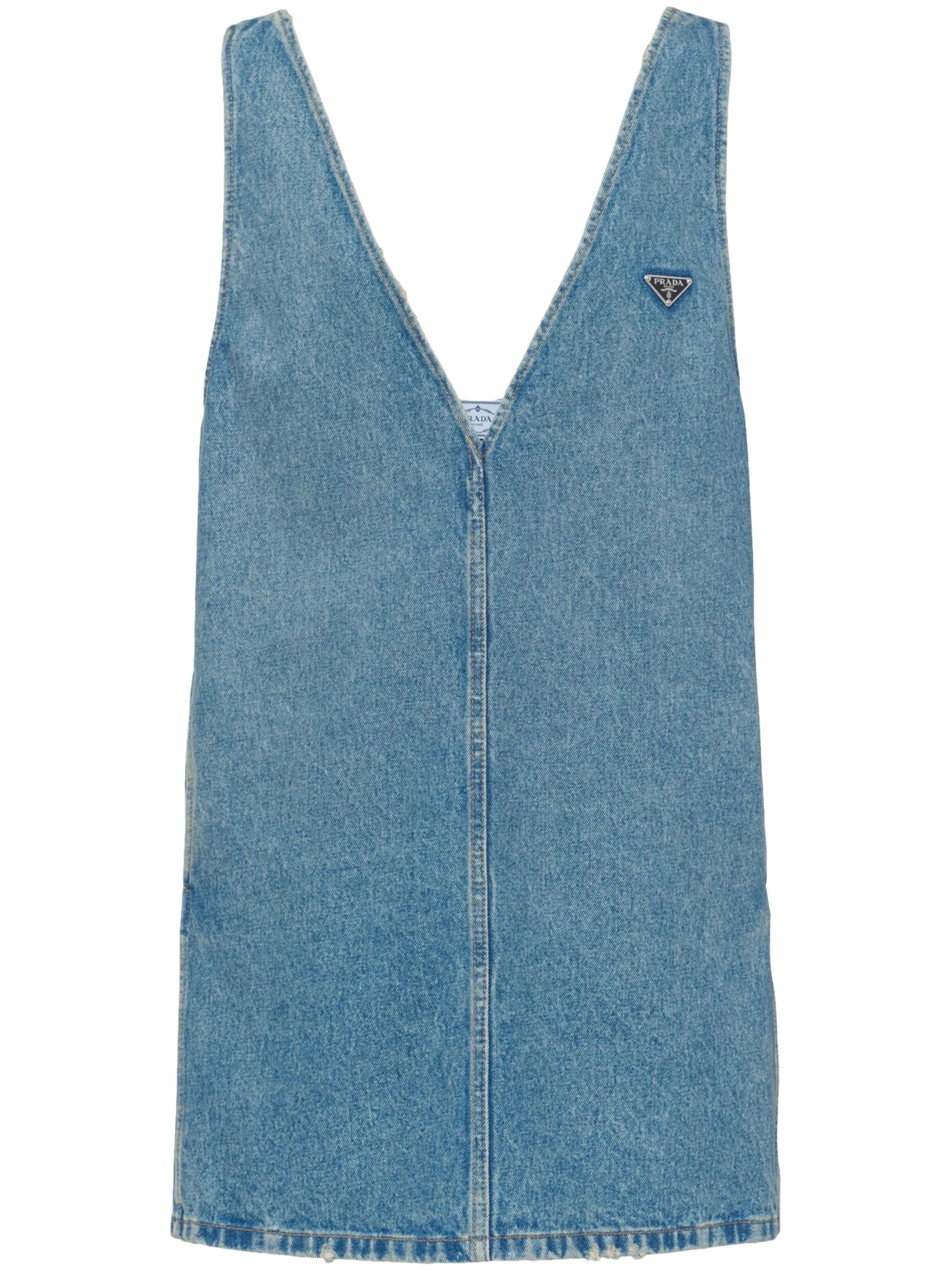 V-neck denim dress