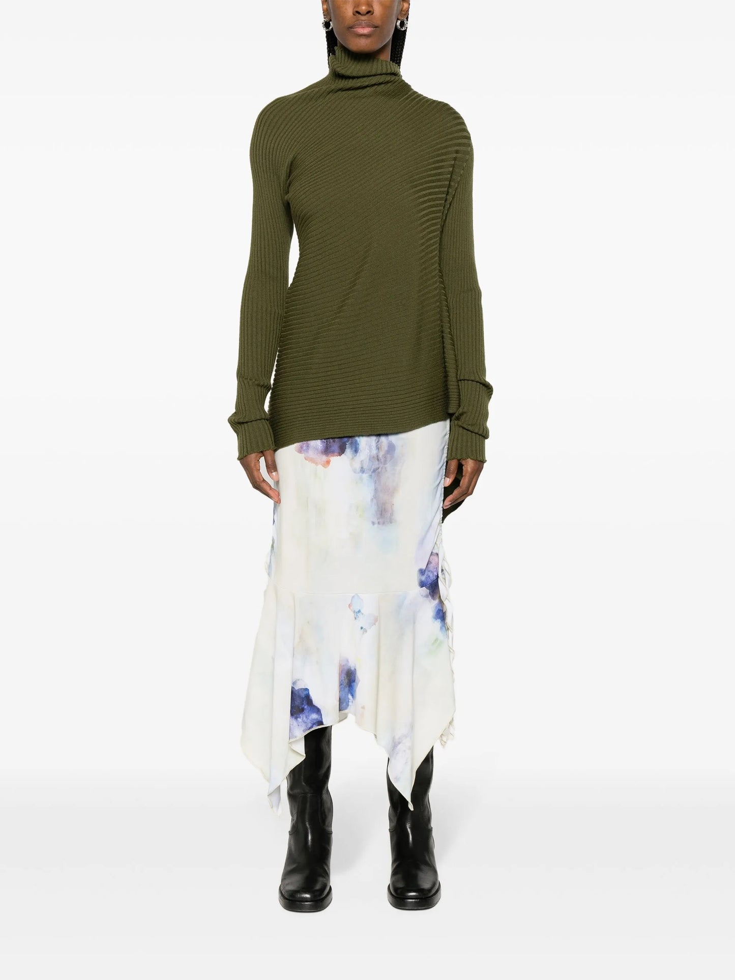 draped merino-wool jumper