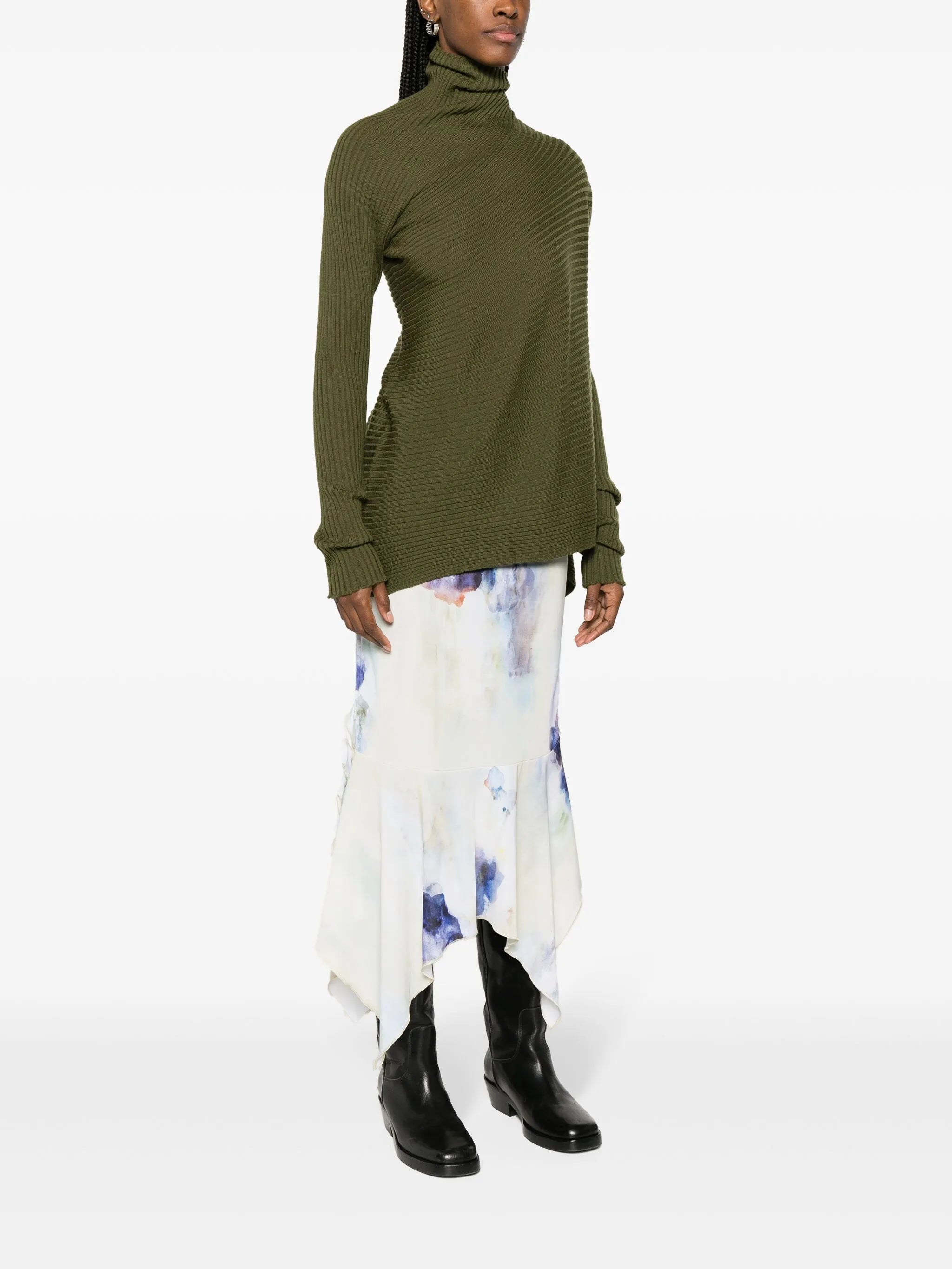 draped merino-wool jumper